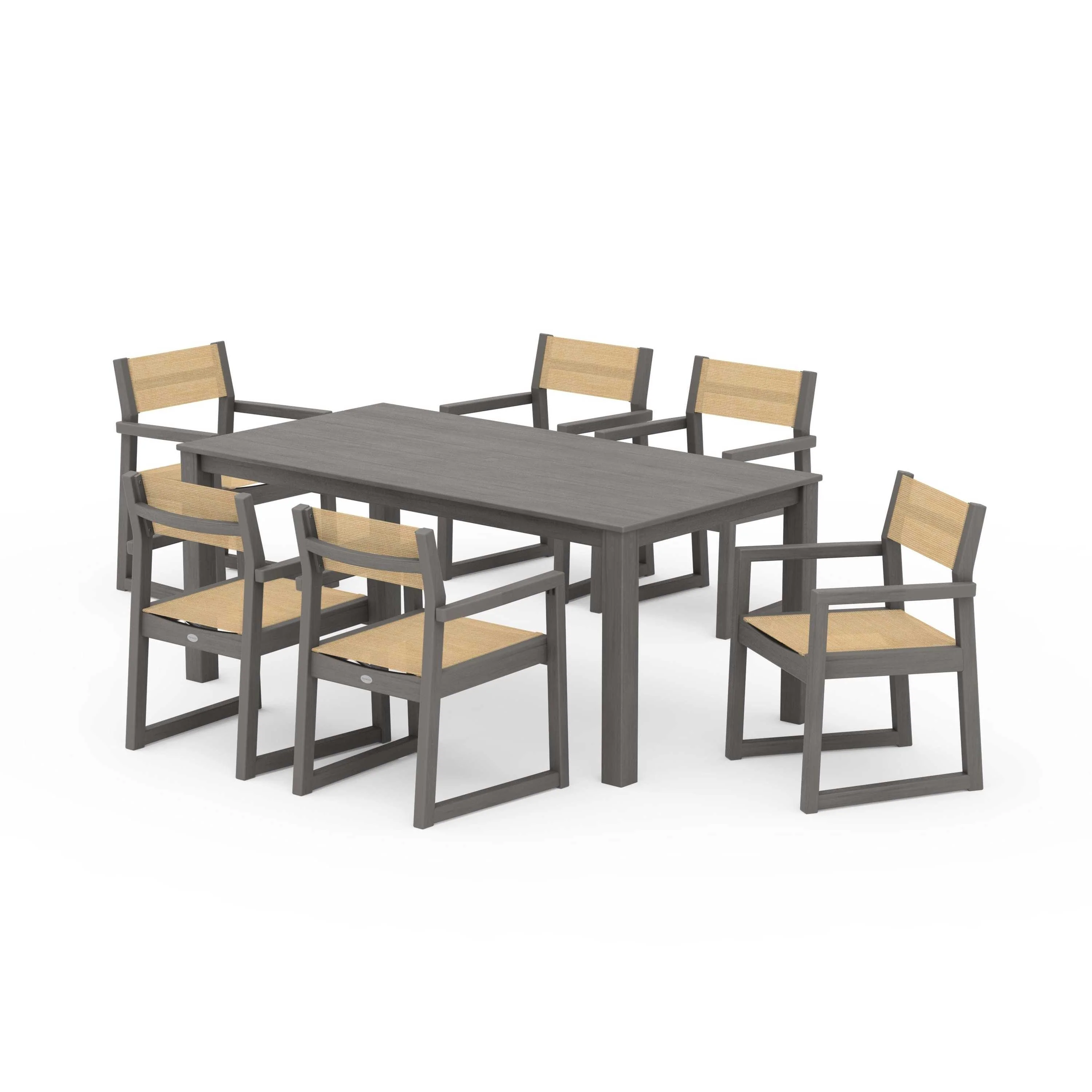 EDGE Sling Arm Chair 7-Piece Parsons Dining Set - Image 83