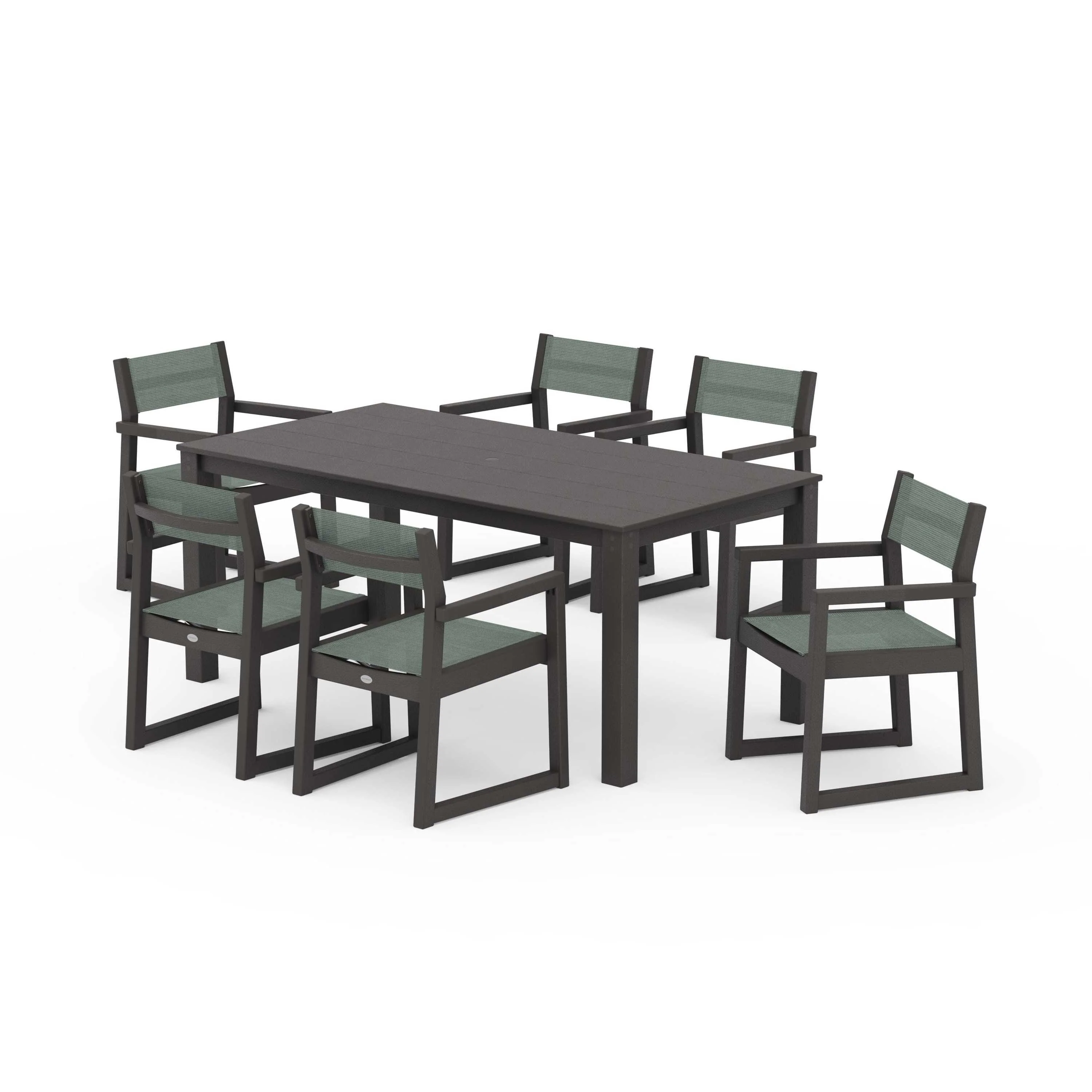 EDGE Sling Arm Chair 7-Piece Parsons Dining Set - Image 90