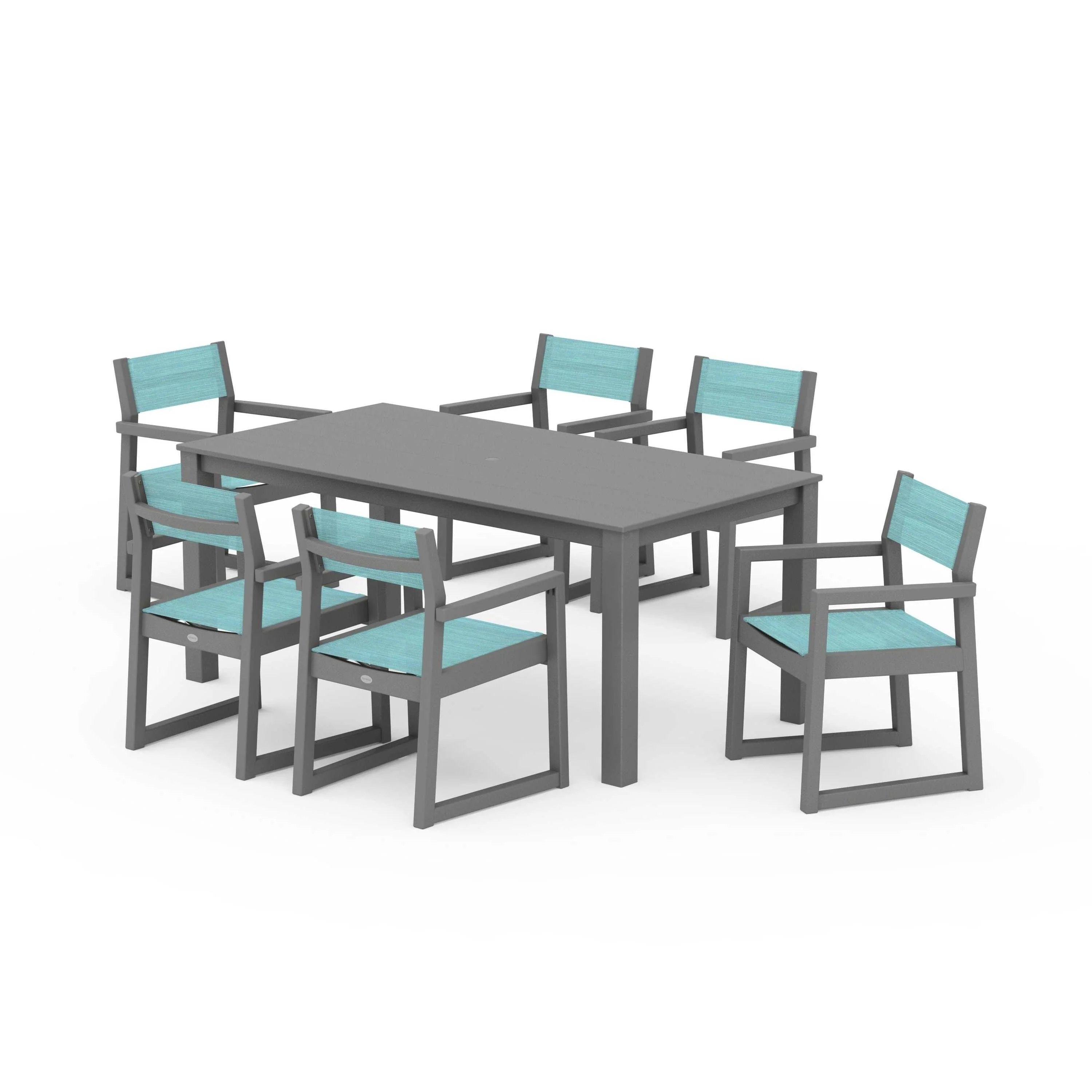 EDGE Sling Arm Chair 7-Piece Parsons Dining Set - Image 92