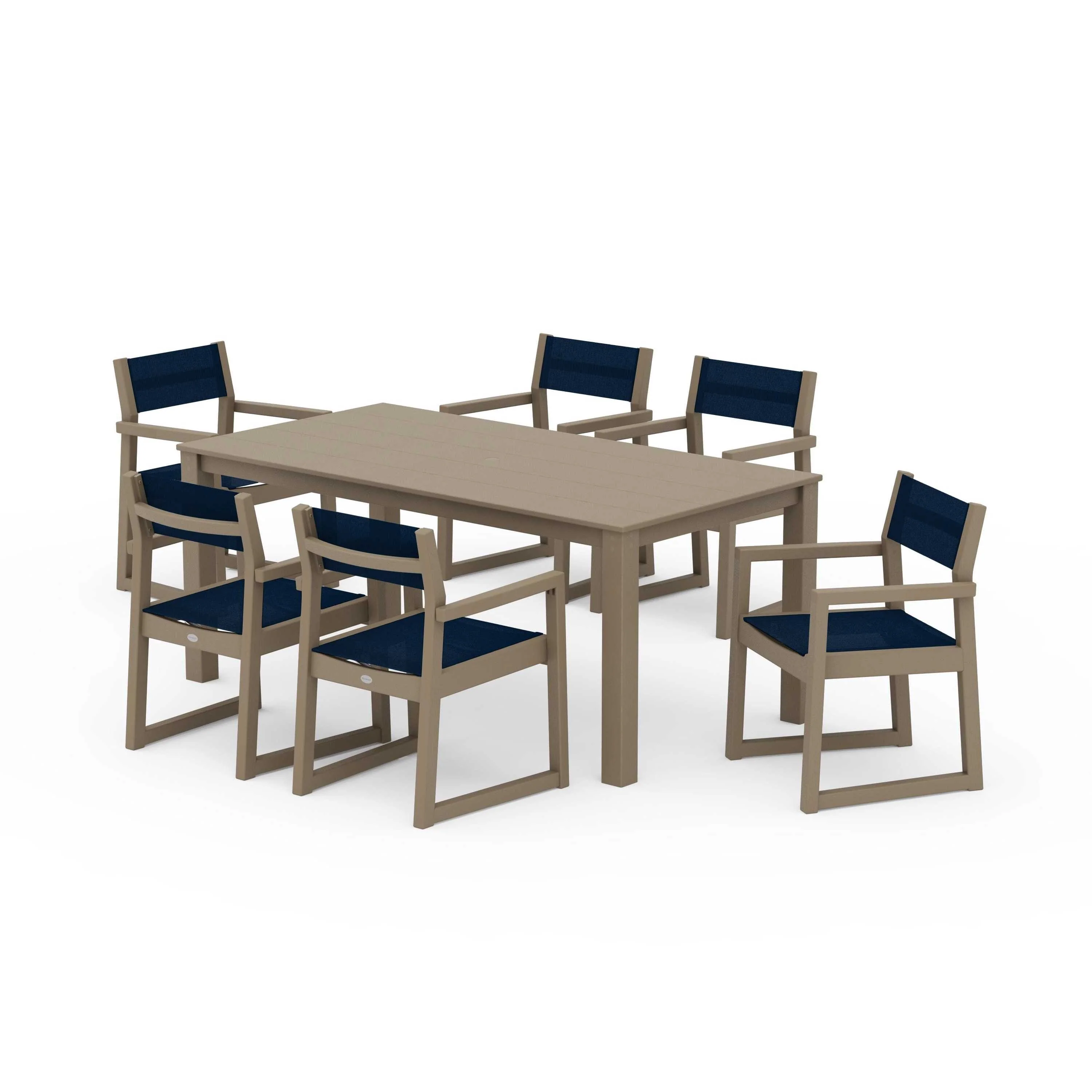 EDGE Sling Arm Chair 7-Piece Parsons Dining Set - Image 97
