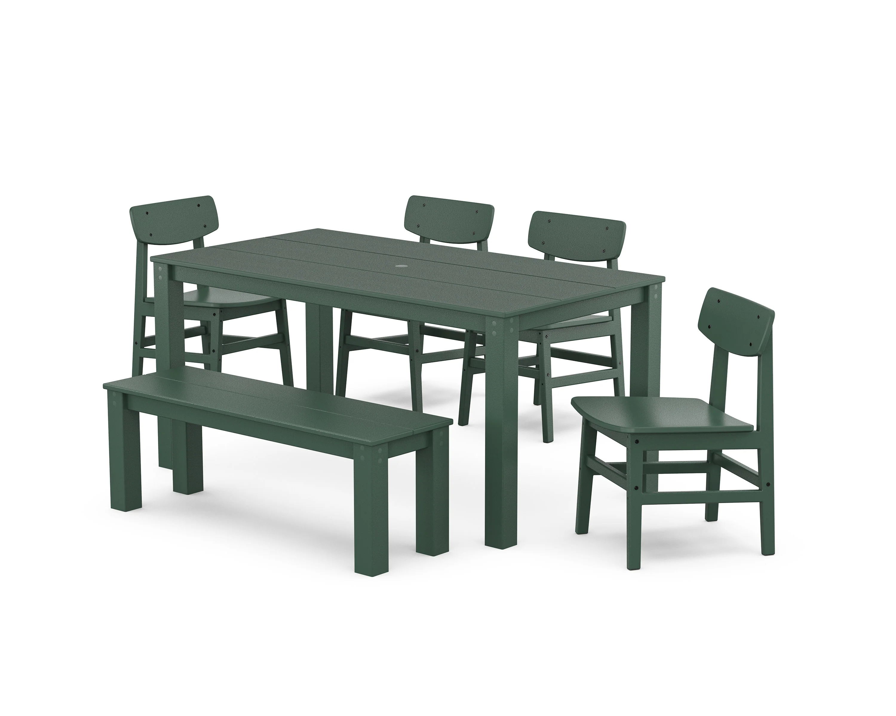 Modern Studio Urban Chair 6-Piece Parsons Dining Set with Bench - Image 3