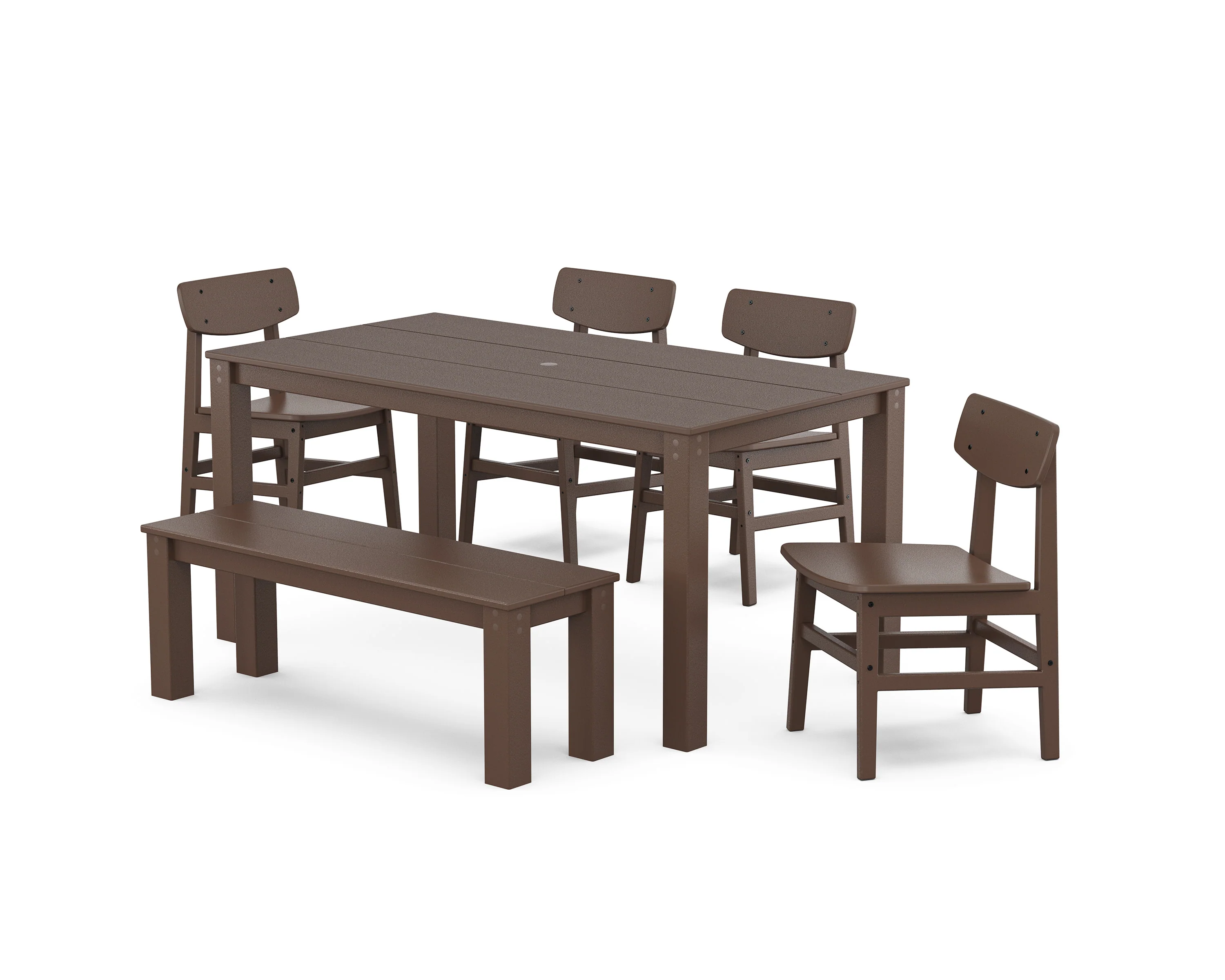 Modern Studio Urban Chair 6-Piece Parsons Dining Set with Bench - Image 5