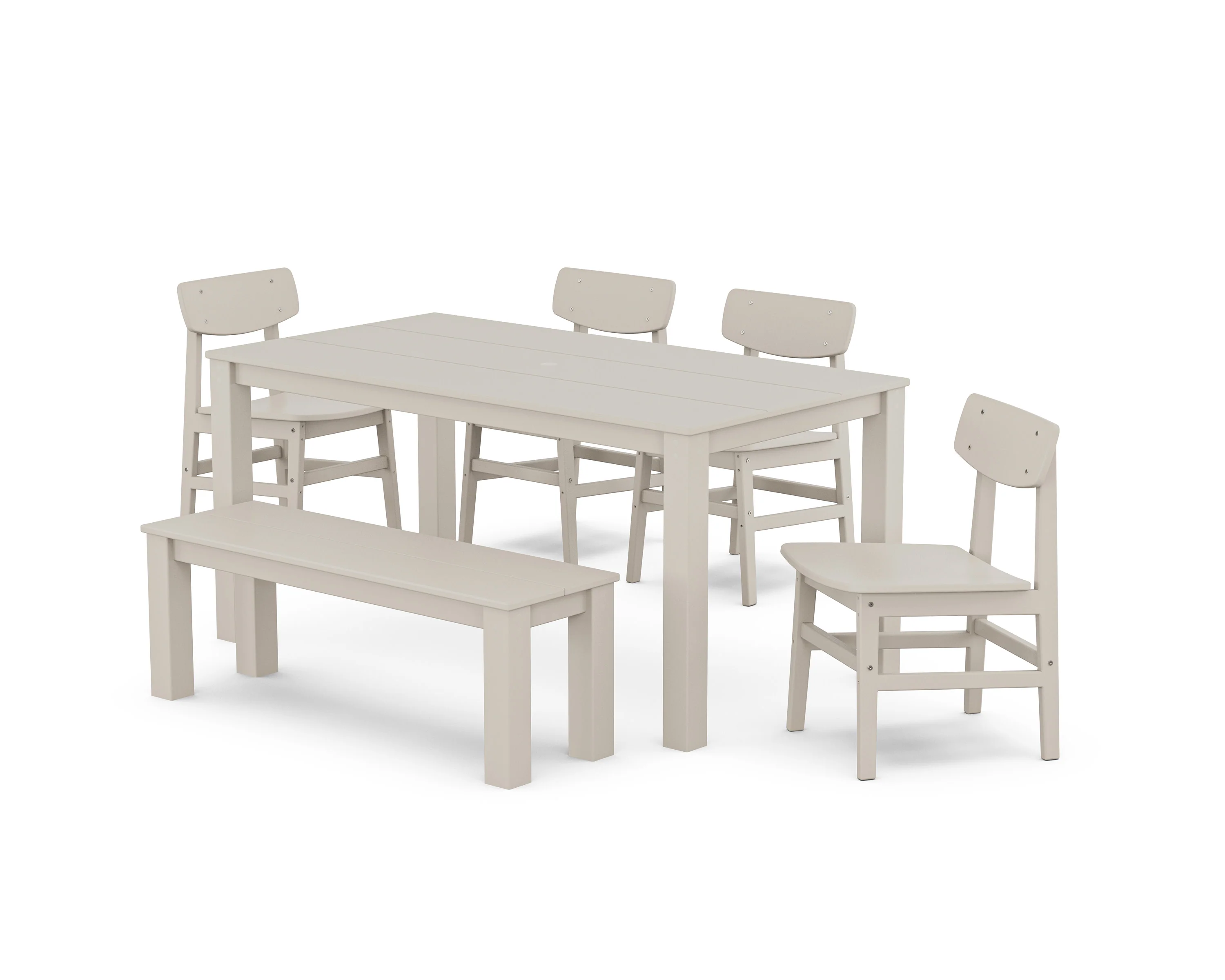 Modern Studio Urban Chair 6-Piece Parsons Dining Set with Bench - Image 6