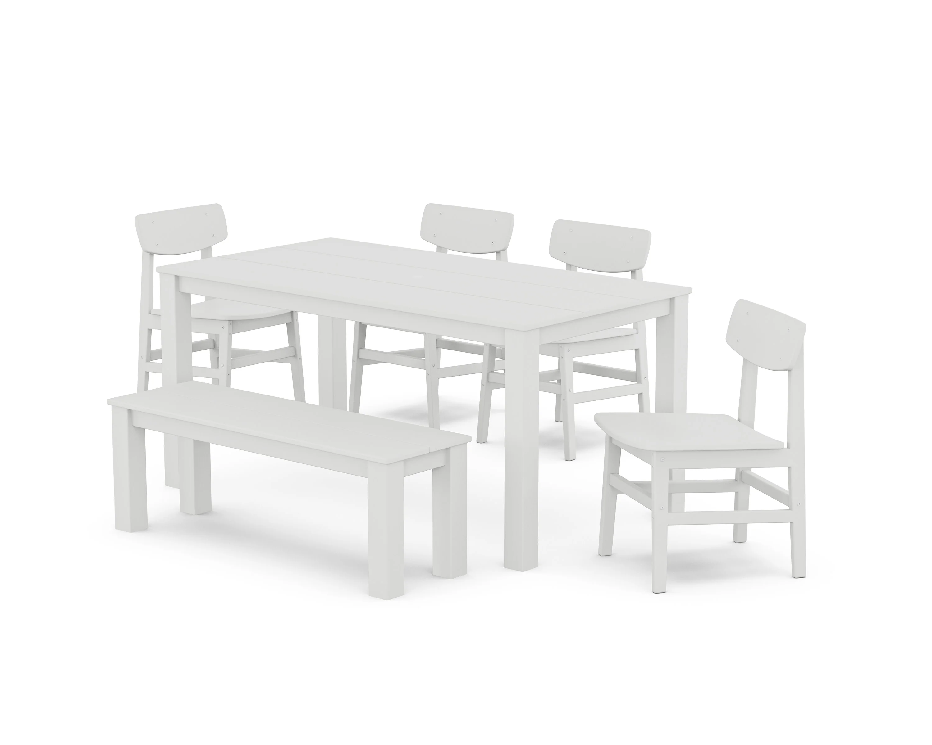 Modern Studio Urban Chair 6-Piece Parsons Dining Set with Bench - Image 7