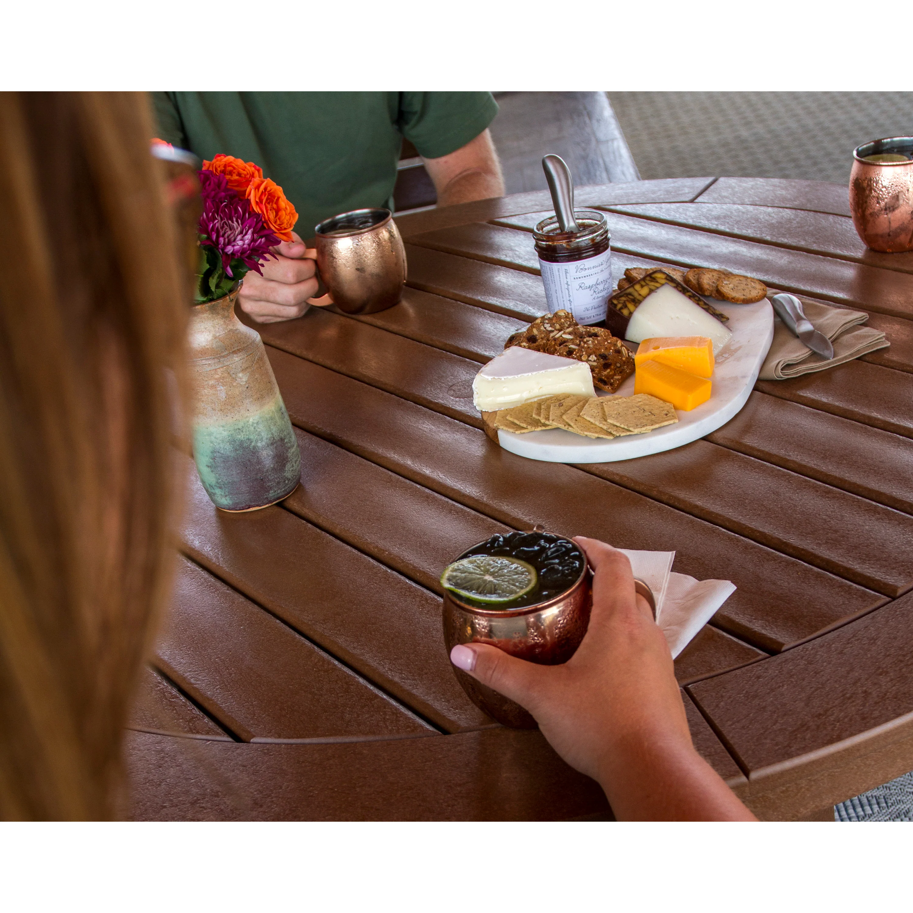 Nautical Trestle 48" Round Counter Table - Image 4