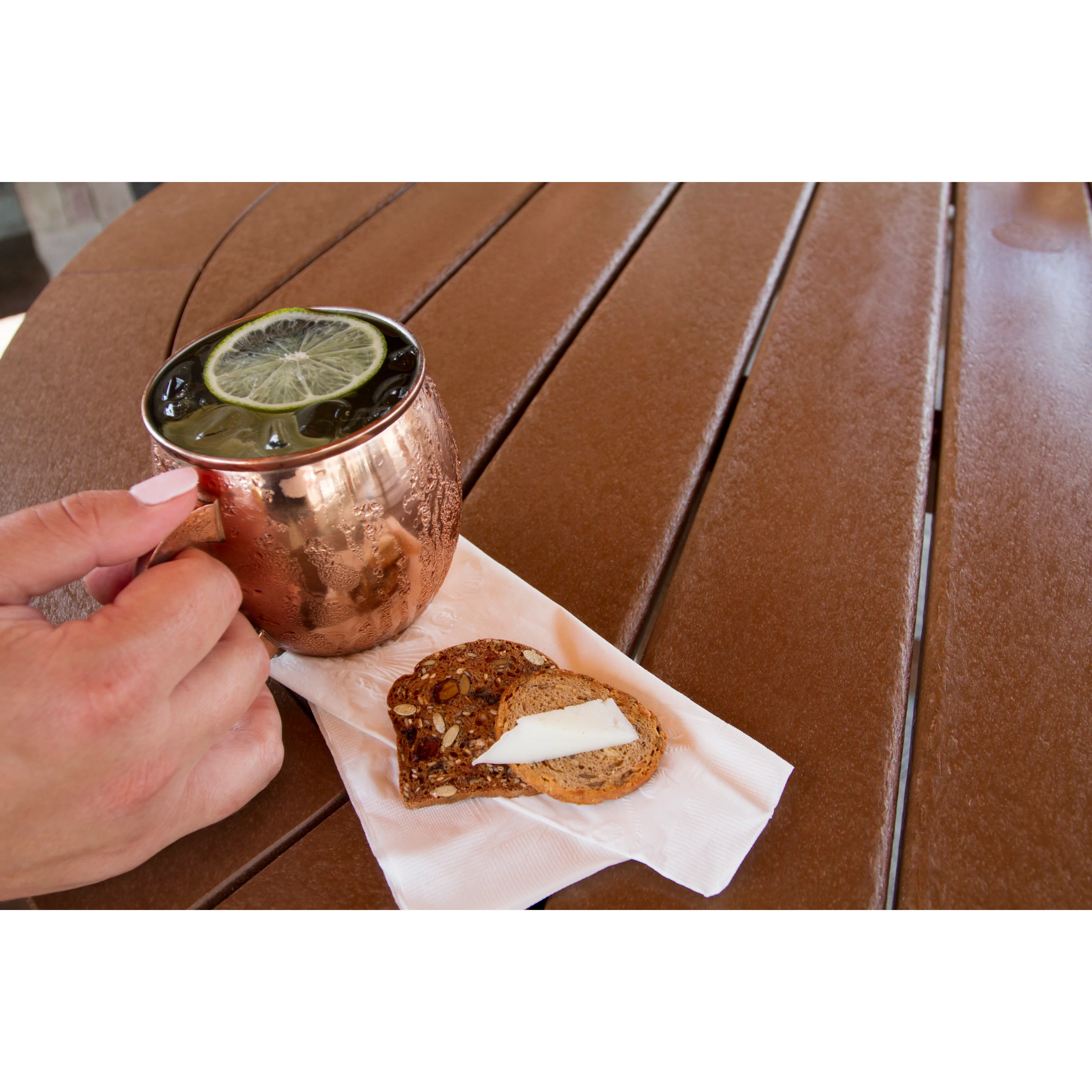 Nautical Trestle 48" Round Counter Table - Image 5