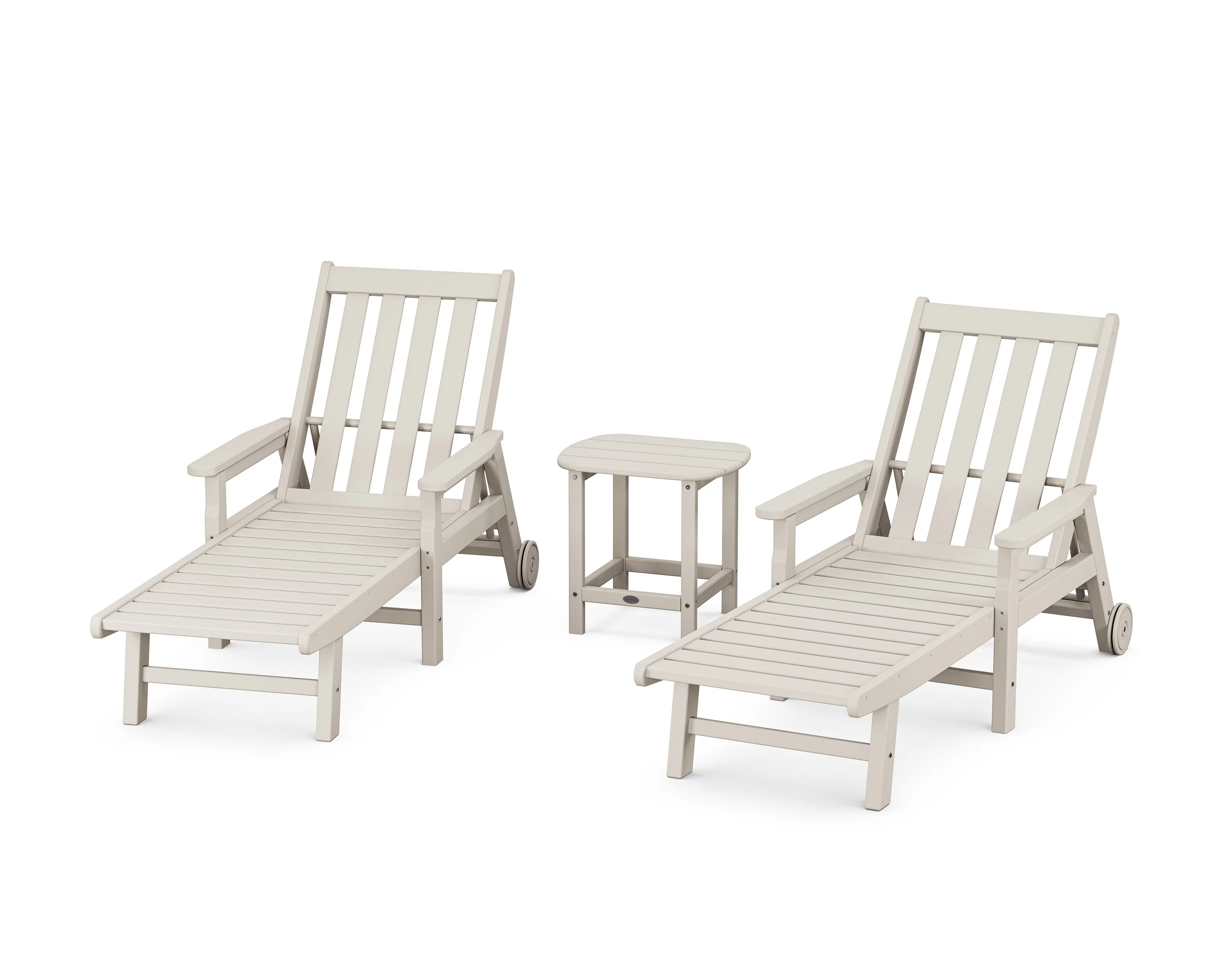 Vineyard 3-Piece Chaise with Arms and Wheels Set - Image 6