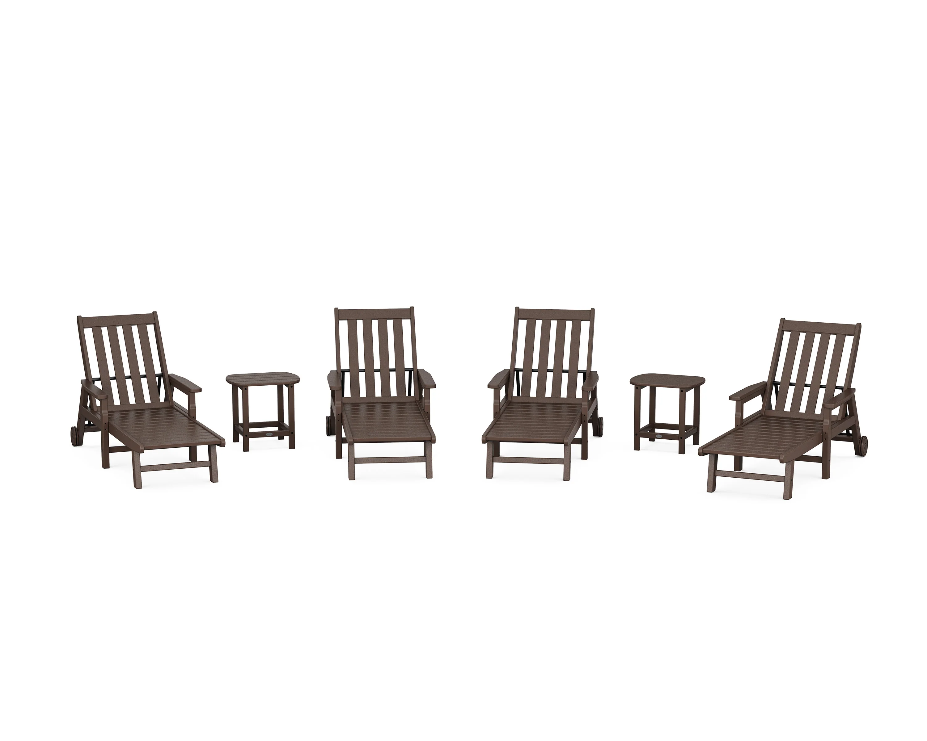 Vineyard 6-Piece Chaise with Arms and Wheels Set - Image 4