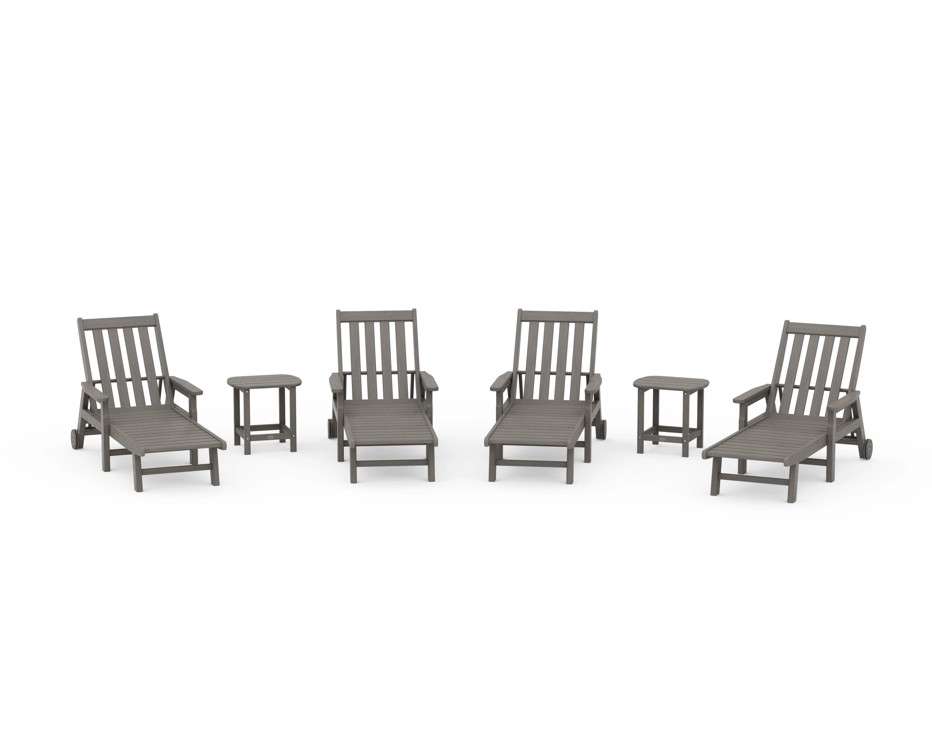 Vineyard 6-Piece Chaise with Arms and Wheels Set - Image 8