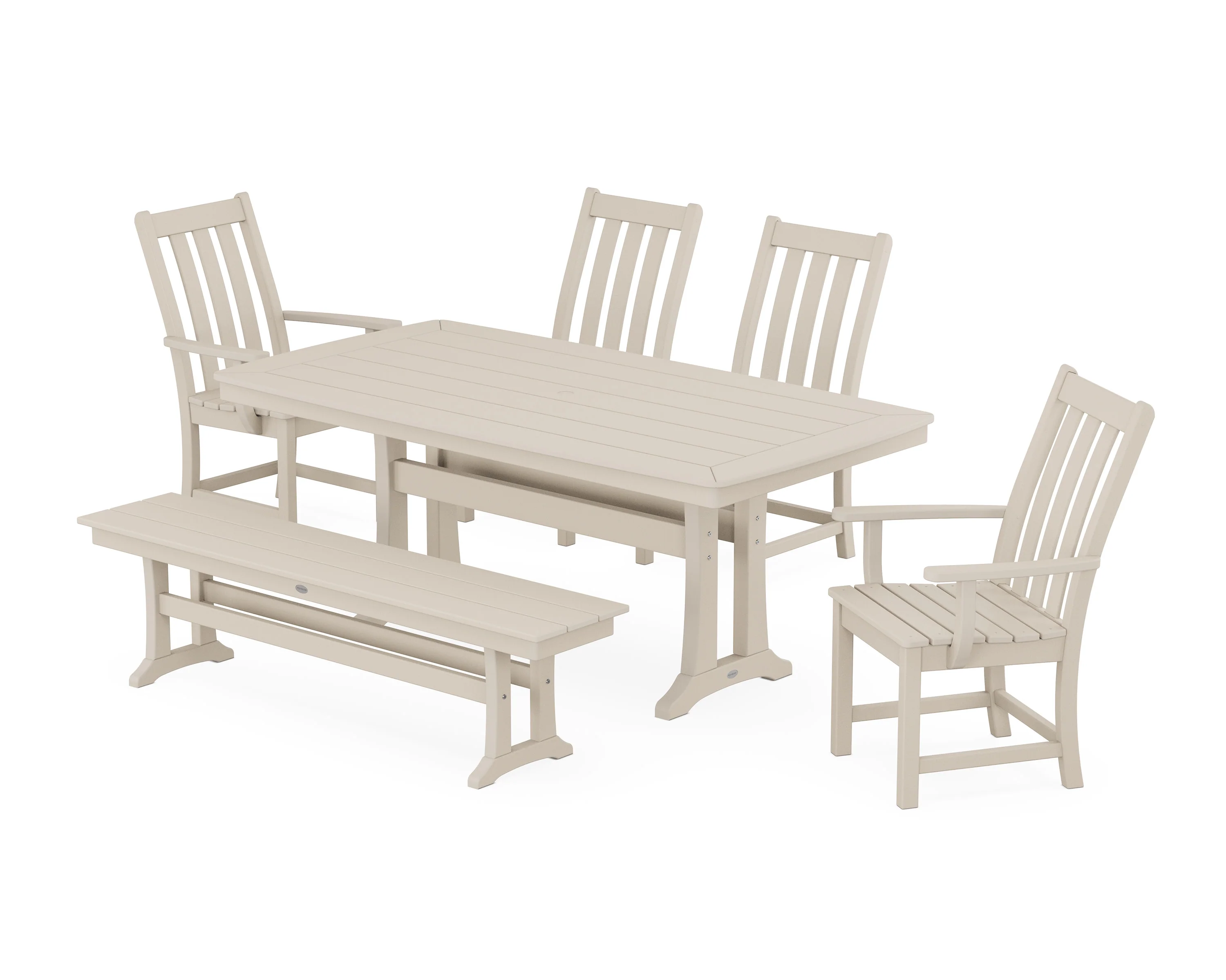 Vineyard 6-Piece Dining Set with Trestle Legs - Image 8