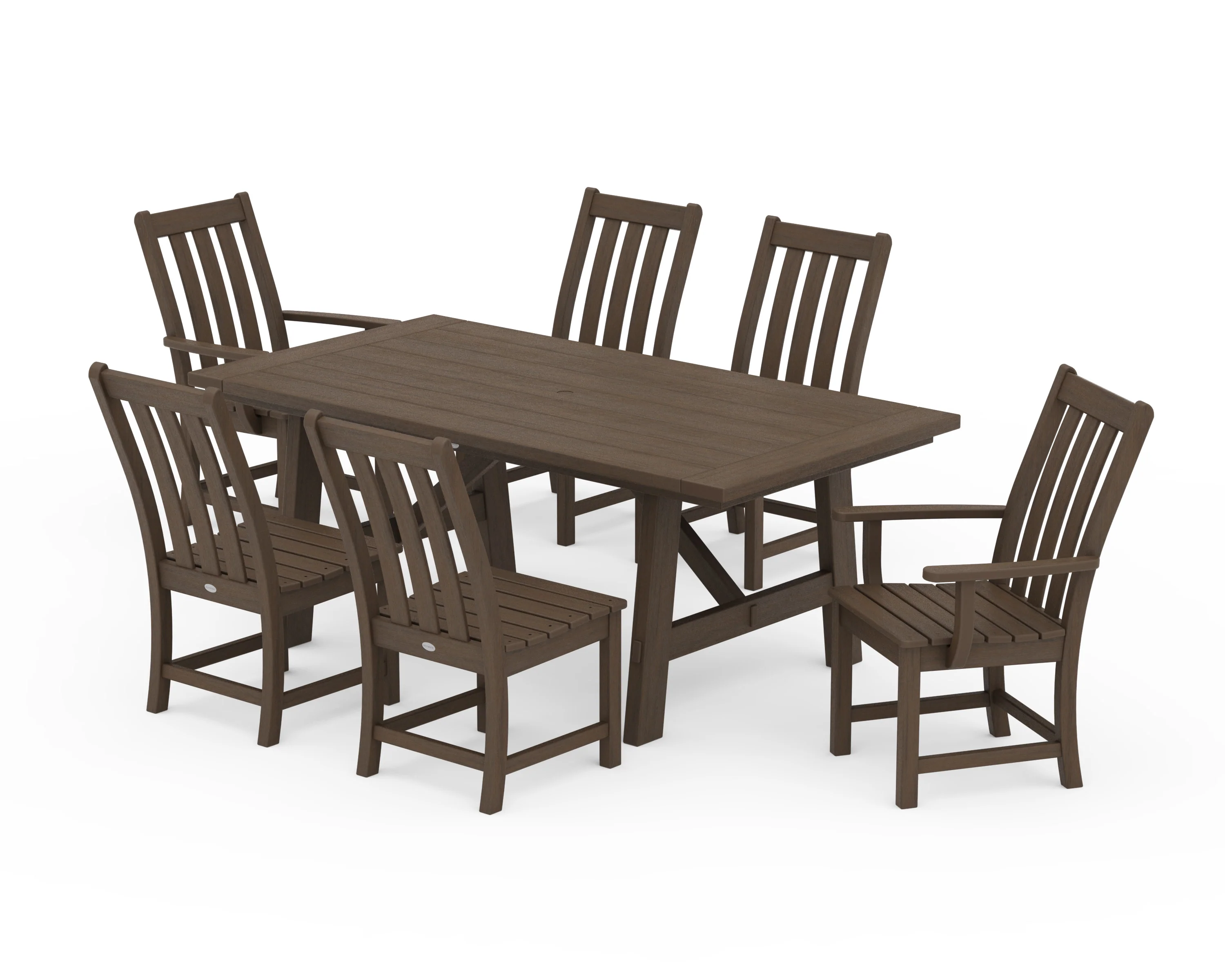 Vineyard 7-Piece Rustic Farmhouse Dining Set - Image 15