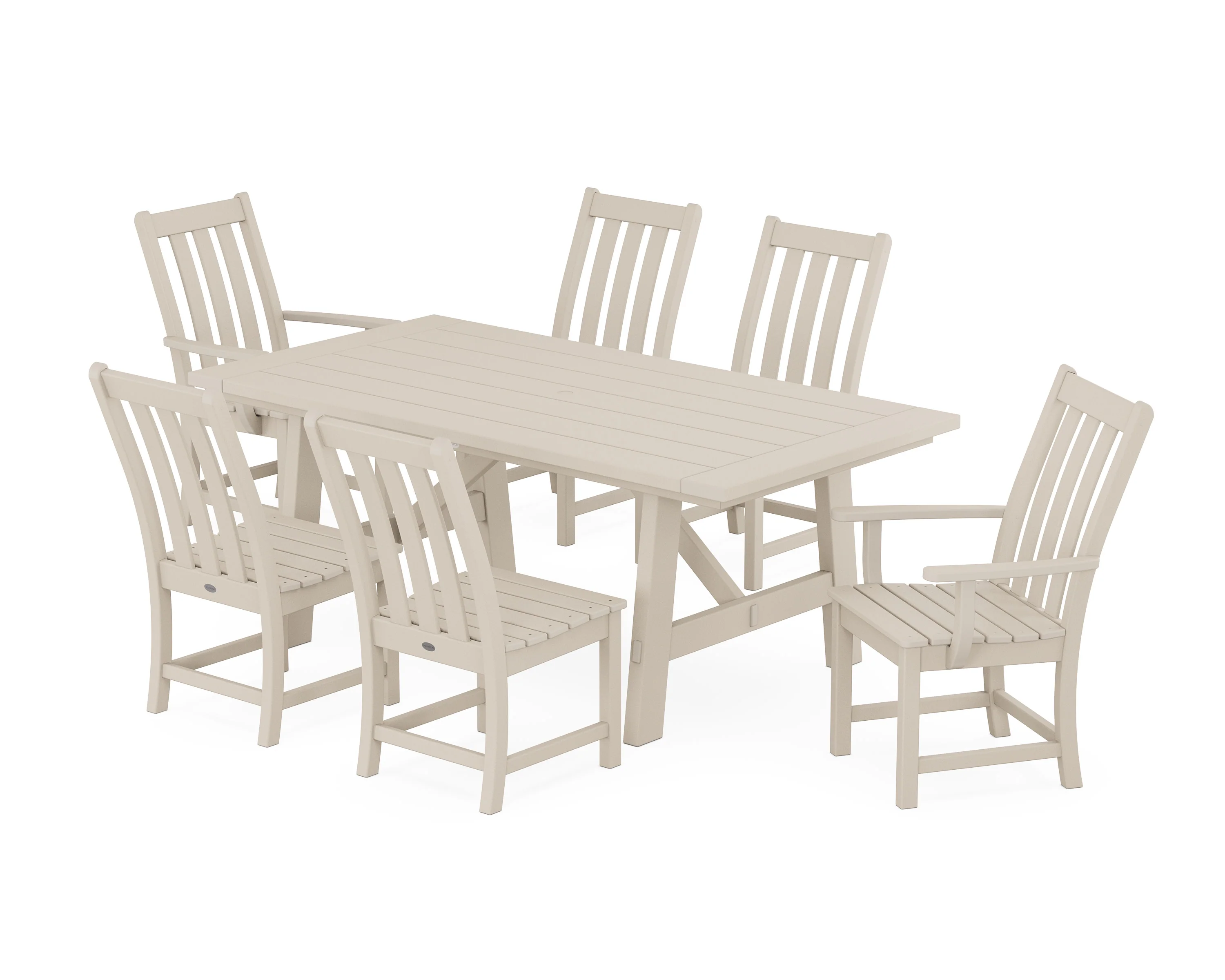 Vineyard 7-Piece Rustic Farmhouse Dining Set - Image 4