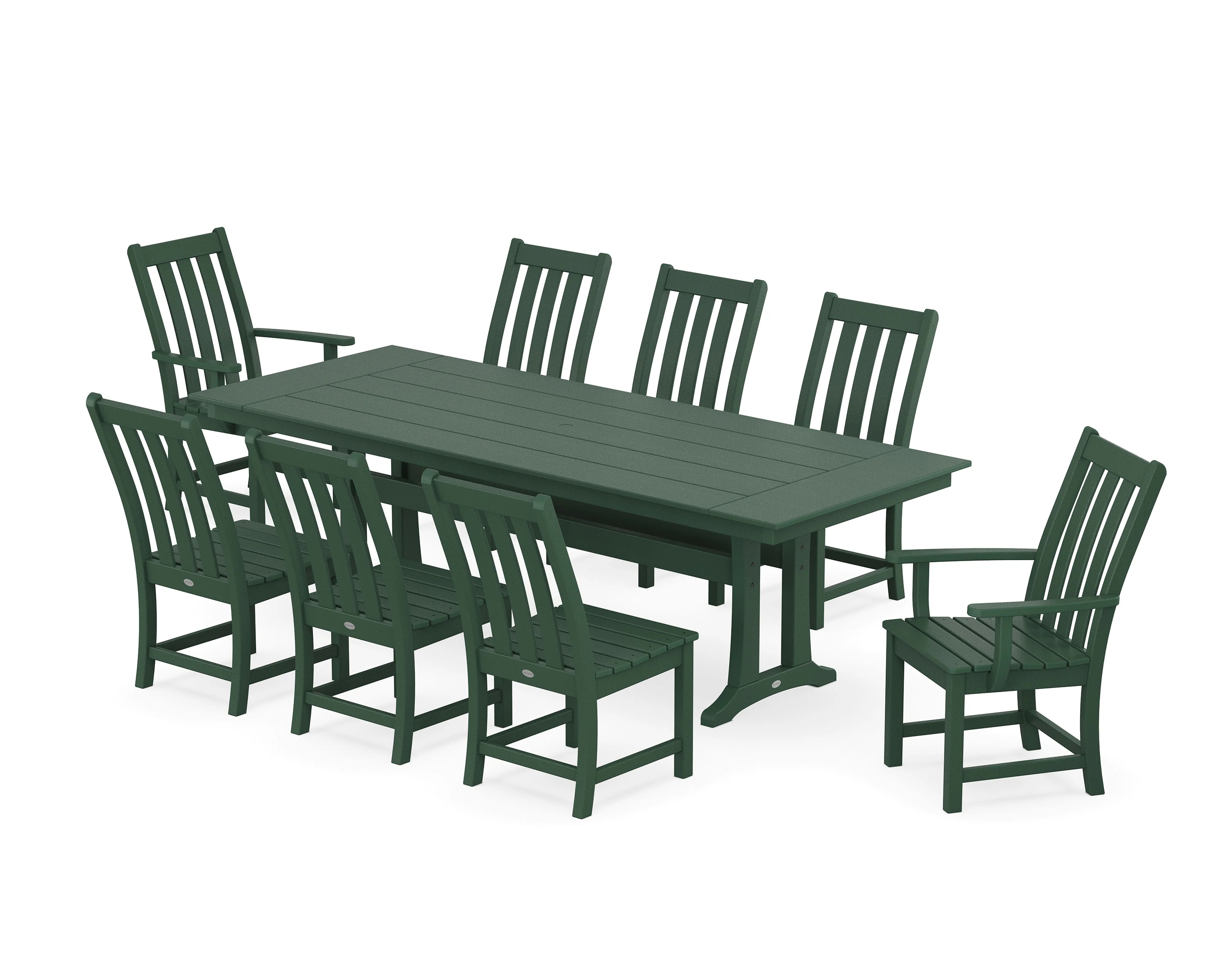 Vineyard 9-Piece Farmhouse Dining Set with Trestle Legs - Image 11