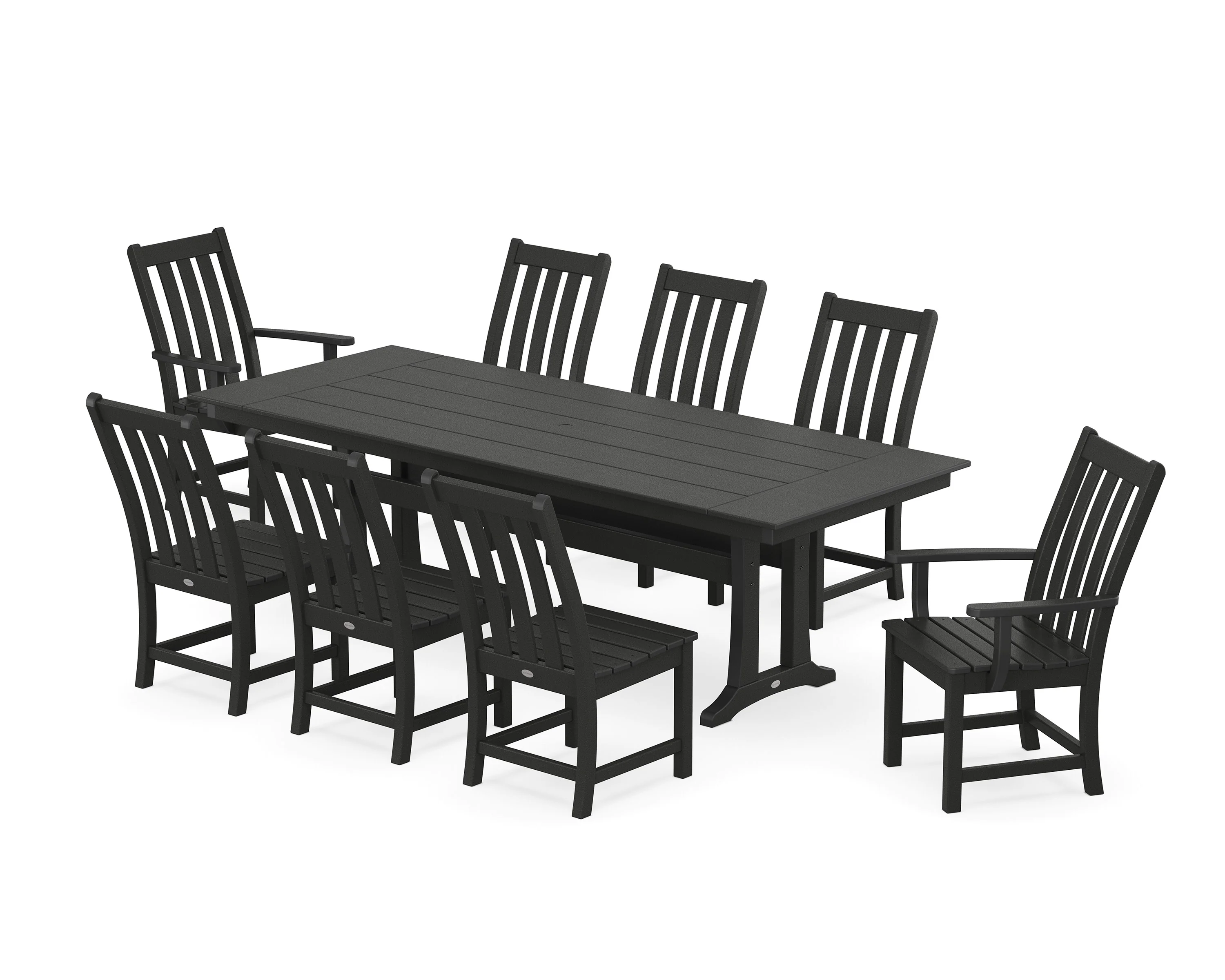 Vineyard 9-Piece Farmhouse Dining Set with Trestle Legs - Image 15