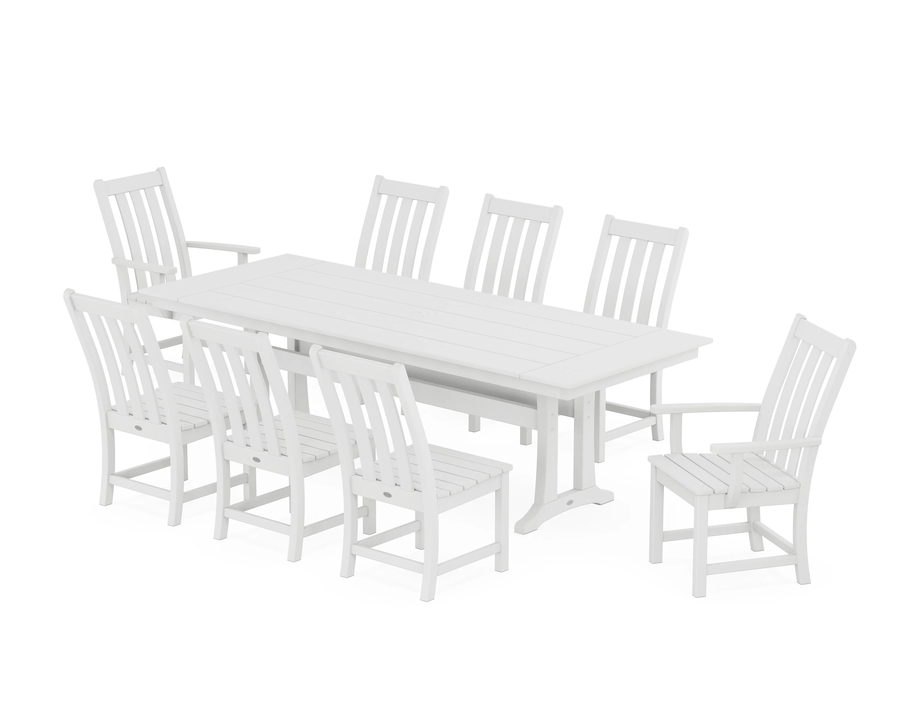 Vineyard 9-Piece Farmhouse Dining Set with Trestle Legs - Image 17