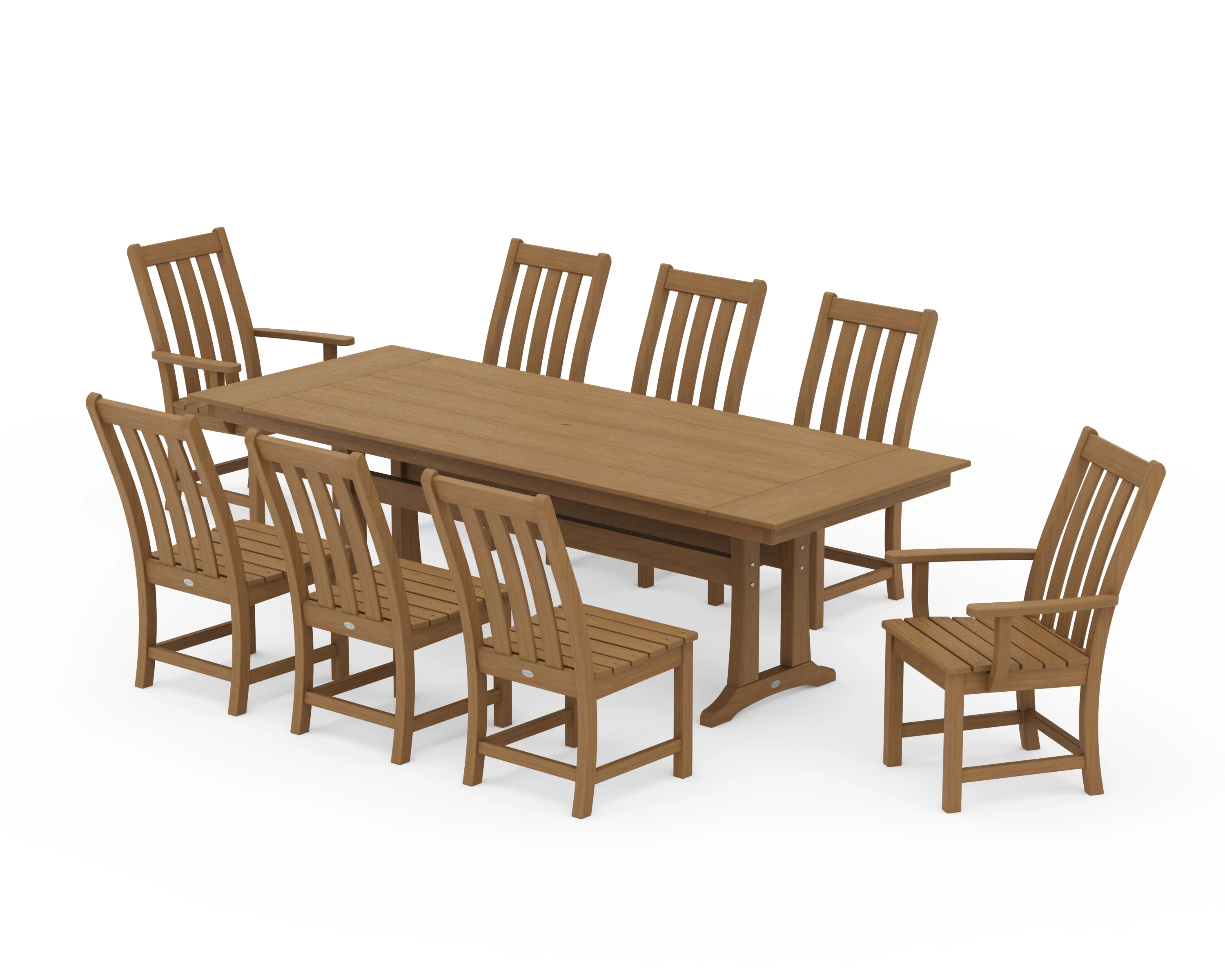 Vineyard 9-Piece Farmhouse Dining Set with Trestle Legs - Image 18