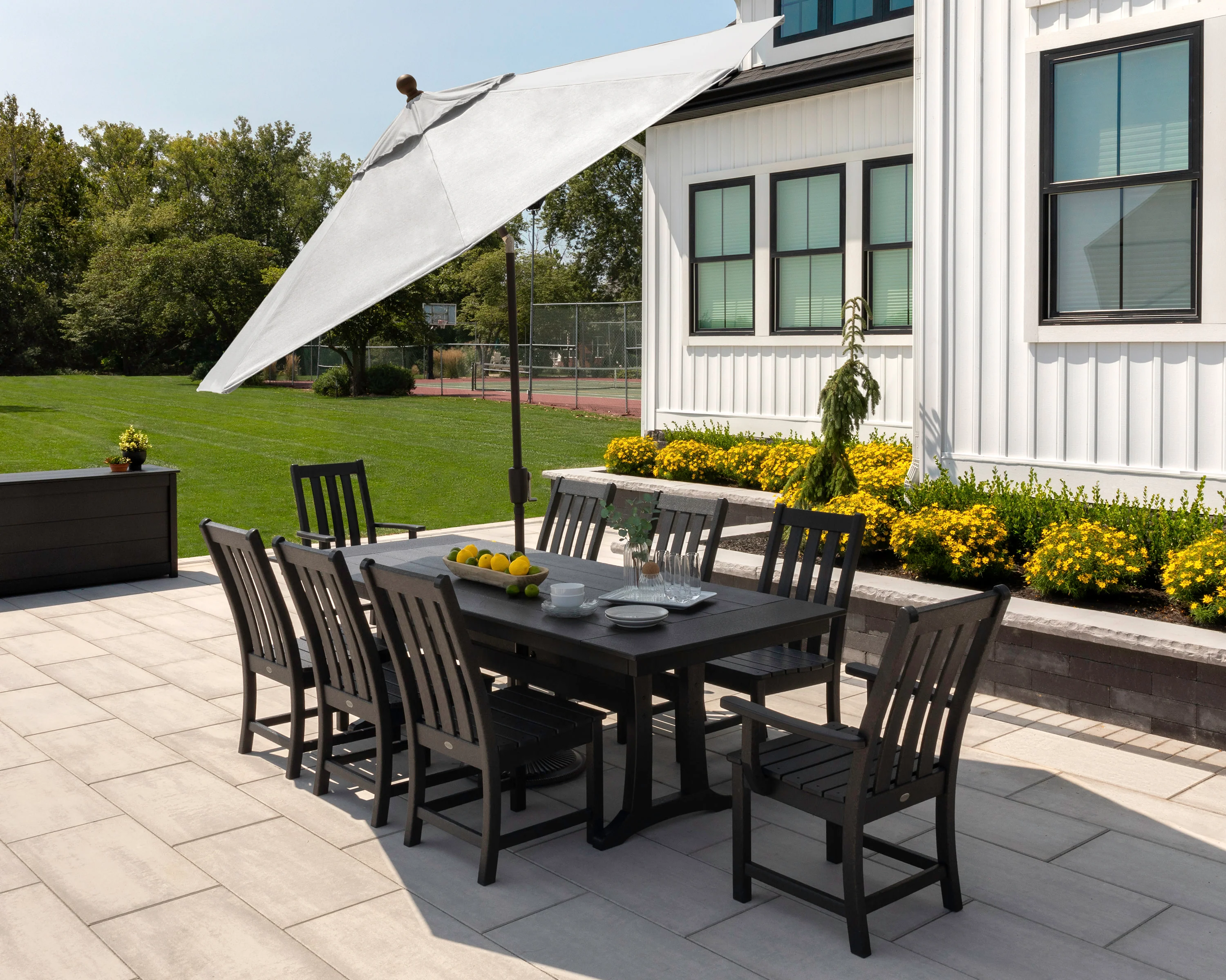 Vineyard 9-Piece Farmhouse Dining Set with Trestle Legs - Image 5