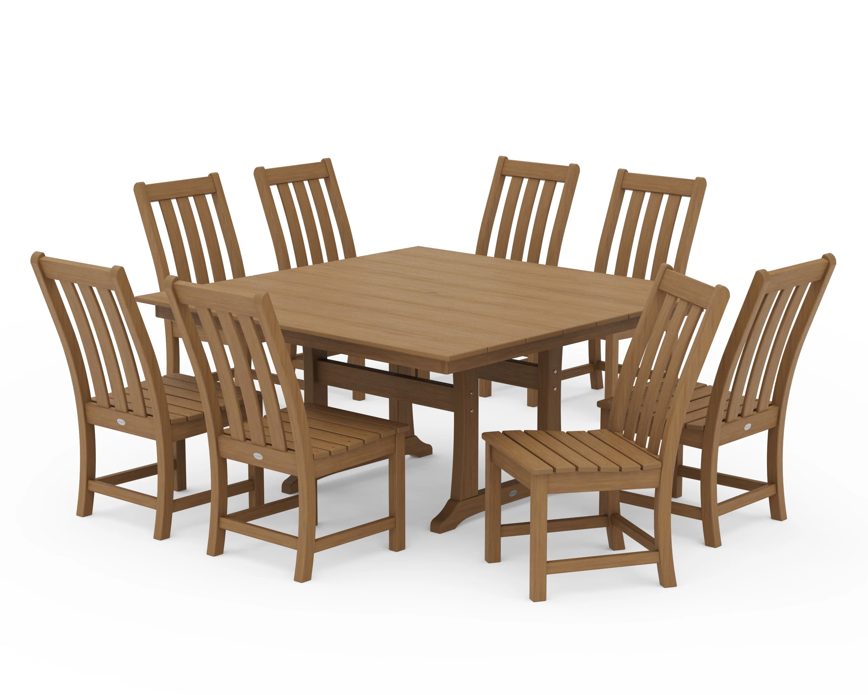 Vineyard 9-Piece Farmhouse Trestle Dining Set - Image 10