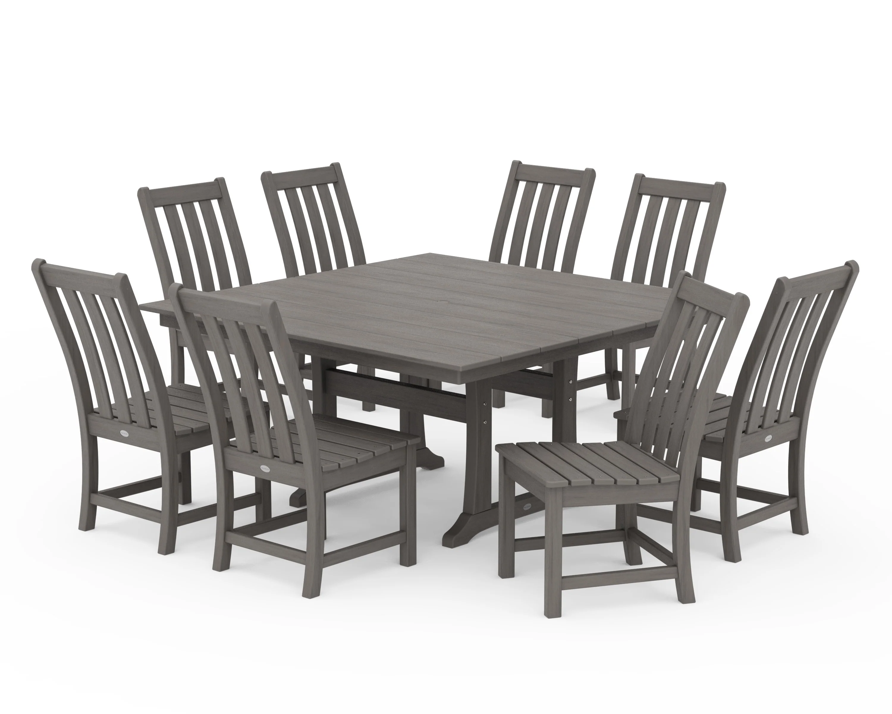 Vineyard 9-Piece Farmhouse Trestle Dining Set - Image 11