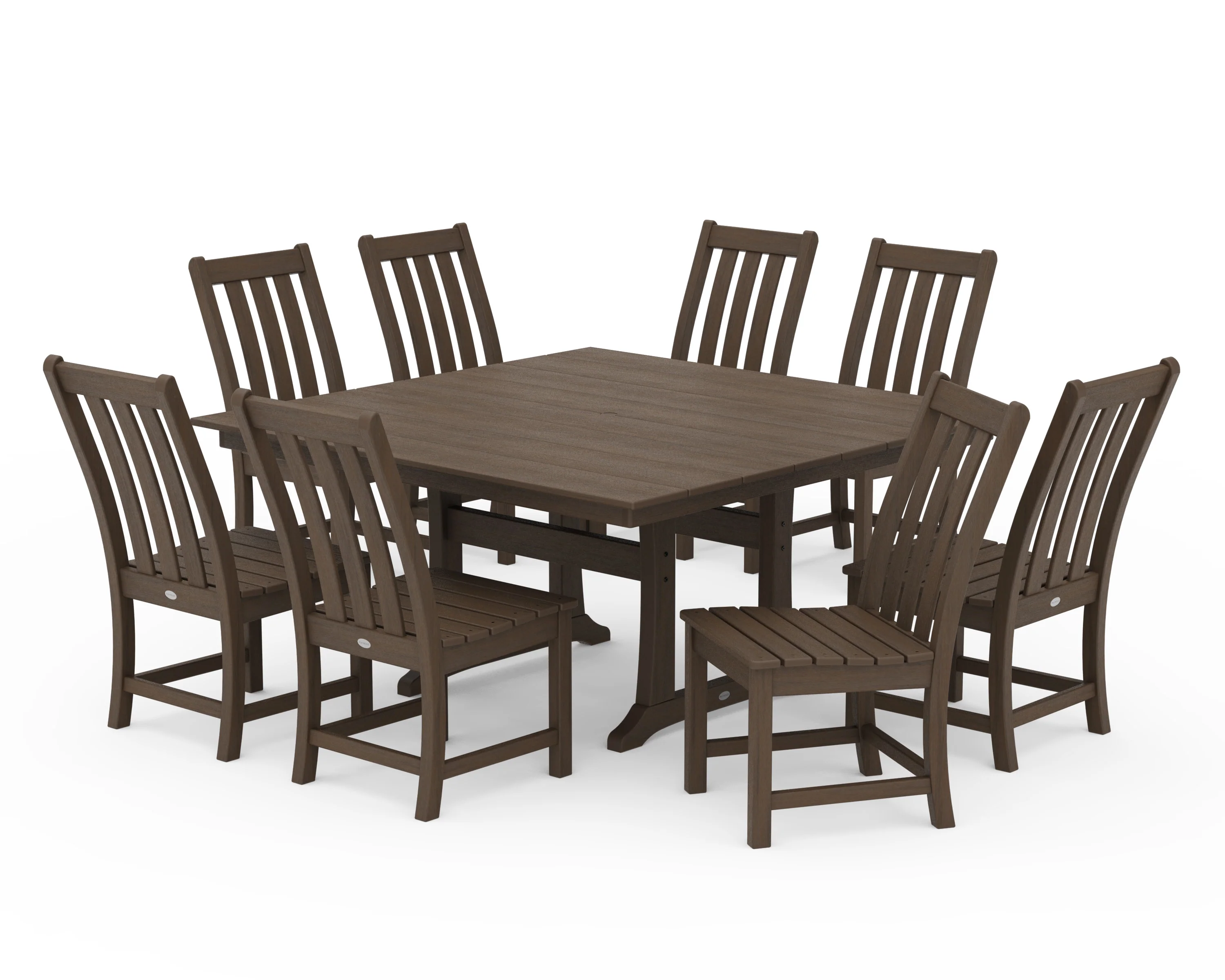 Vineyard 9-Piece Farmhouse Trestle Dining Set - Image 12