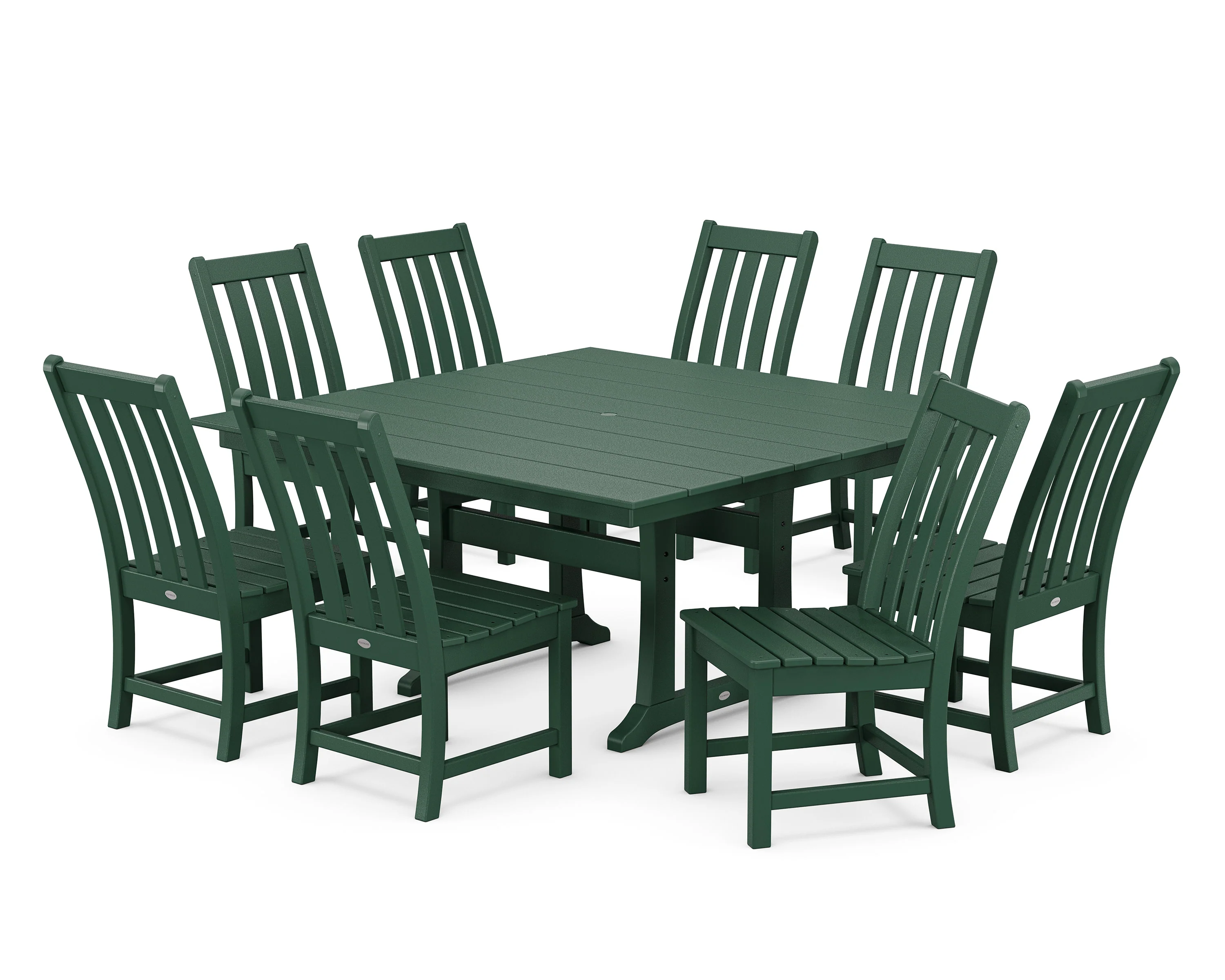 Vineyard 9-Piece Farmhouse Trestle Dining Set - Image 5