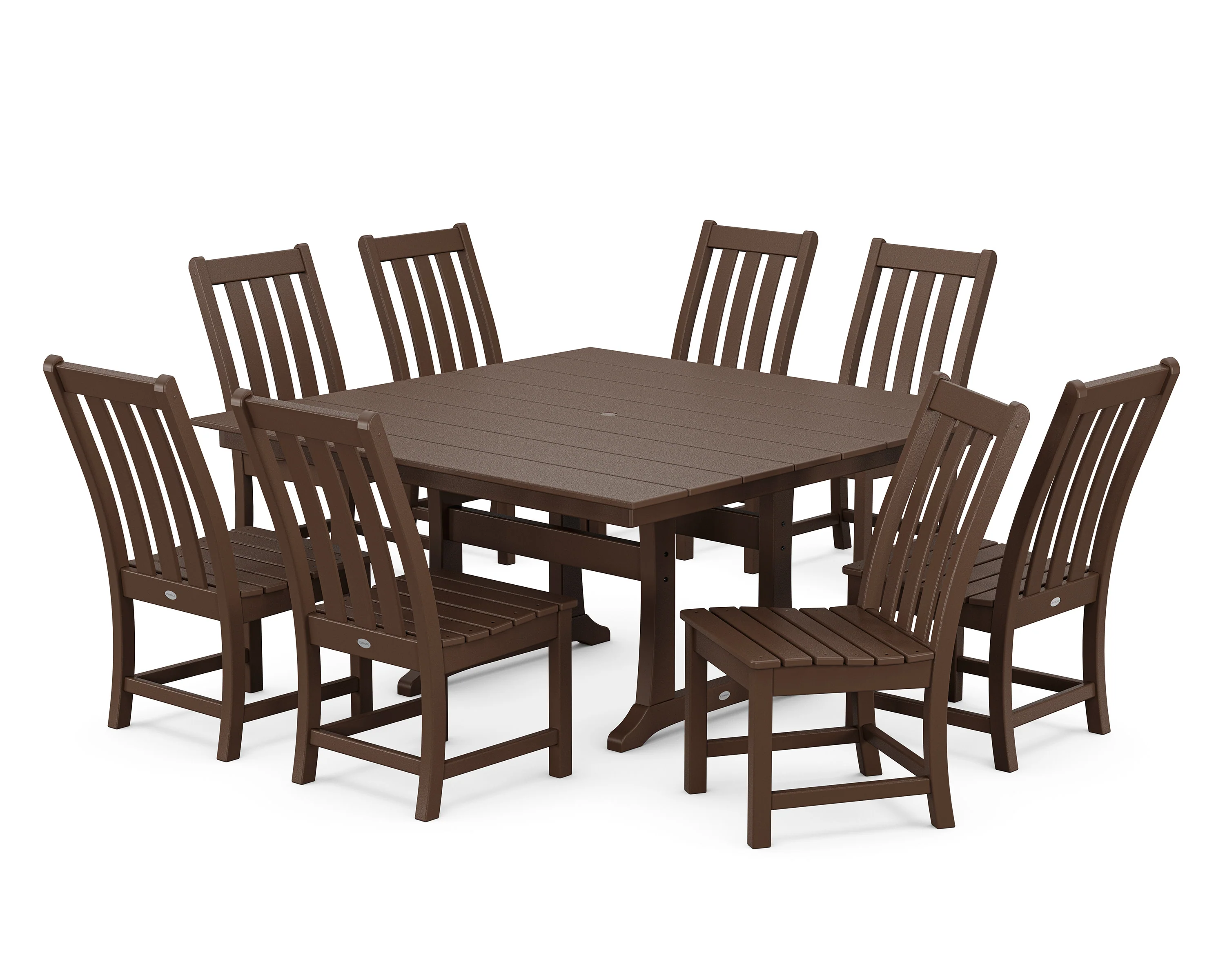 Vineyard 9-Piece Farmhouse Trestle Dining Set - Image 6
