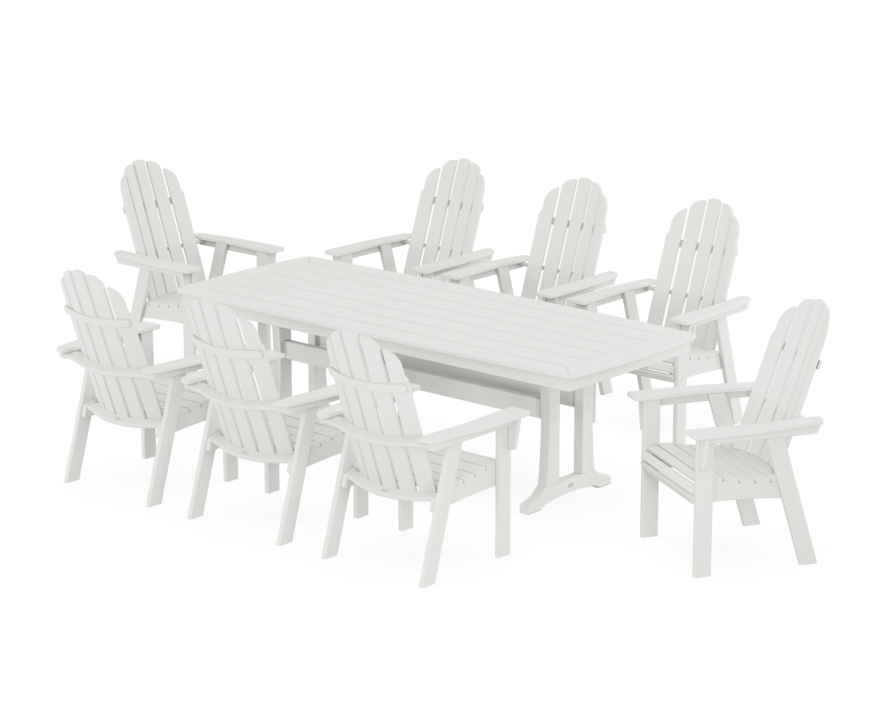 Vineyard Curveback Adirondack 9-Piece Dining Set with Trestle Legs - Image 4