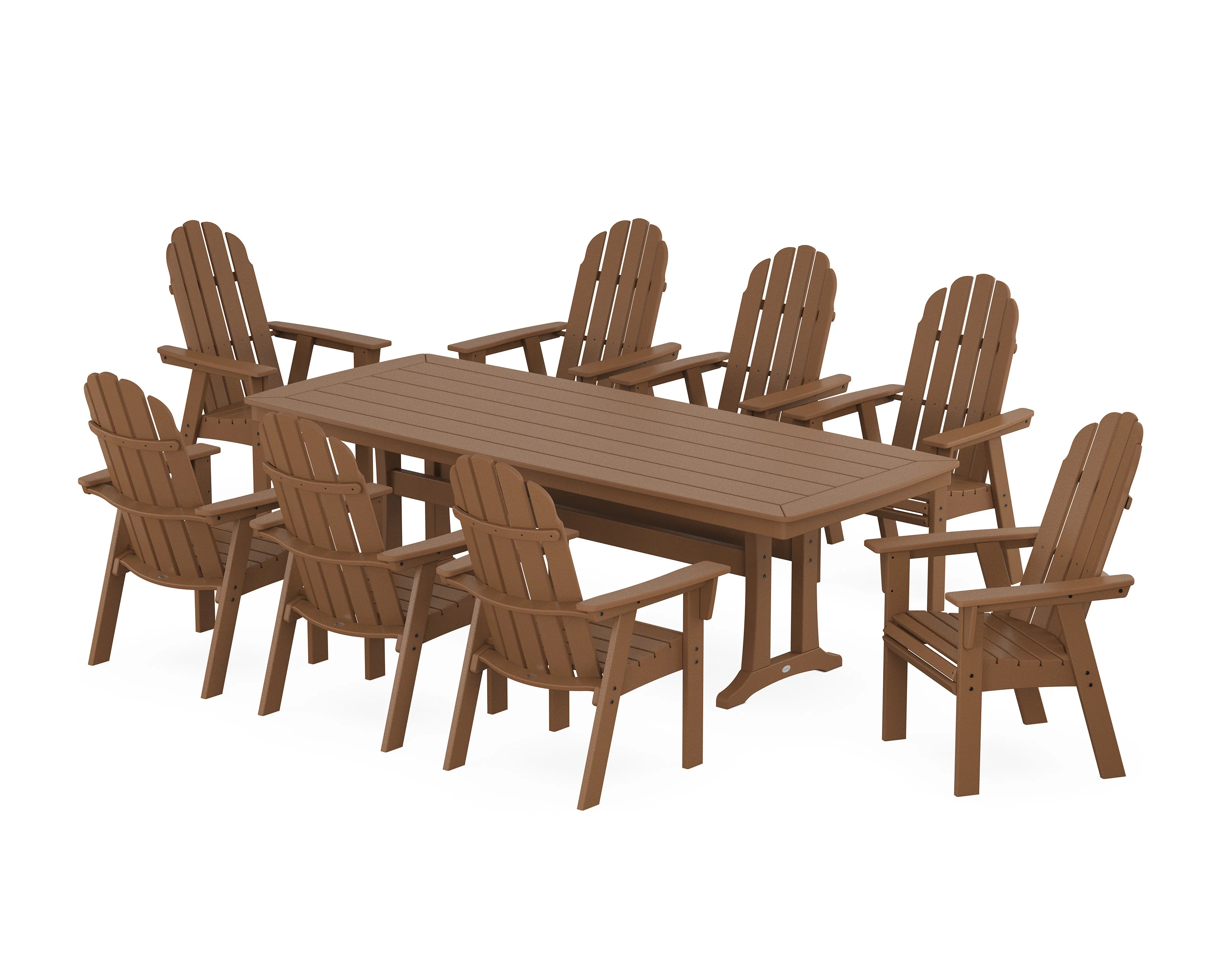 Vineyard Curveback Adirondack 9-Piece Dining Set with Trestle Legs - Image 6