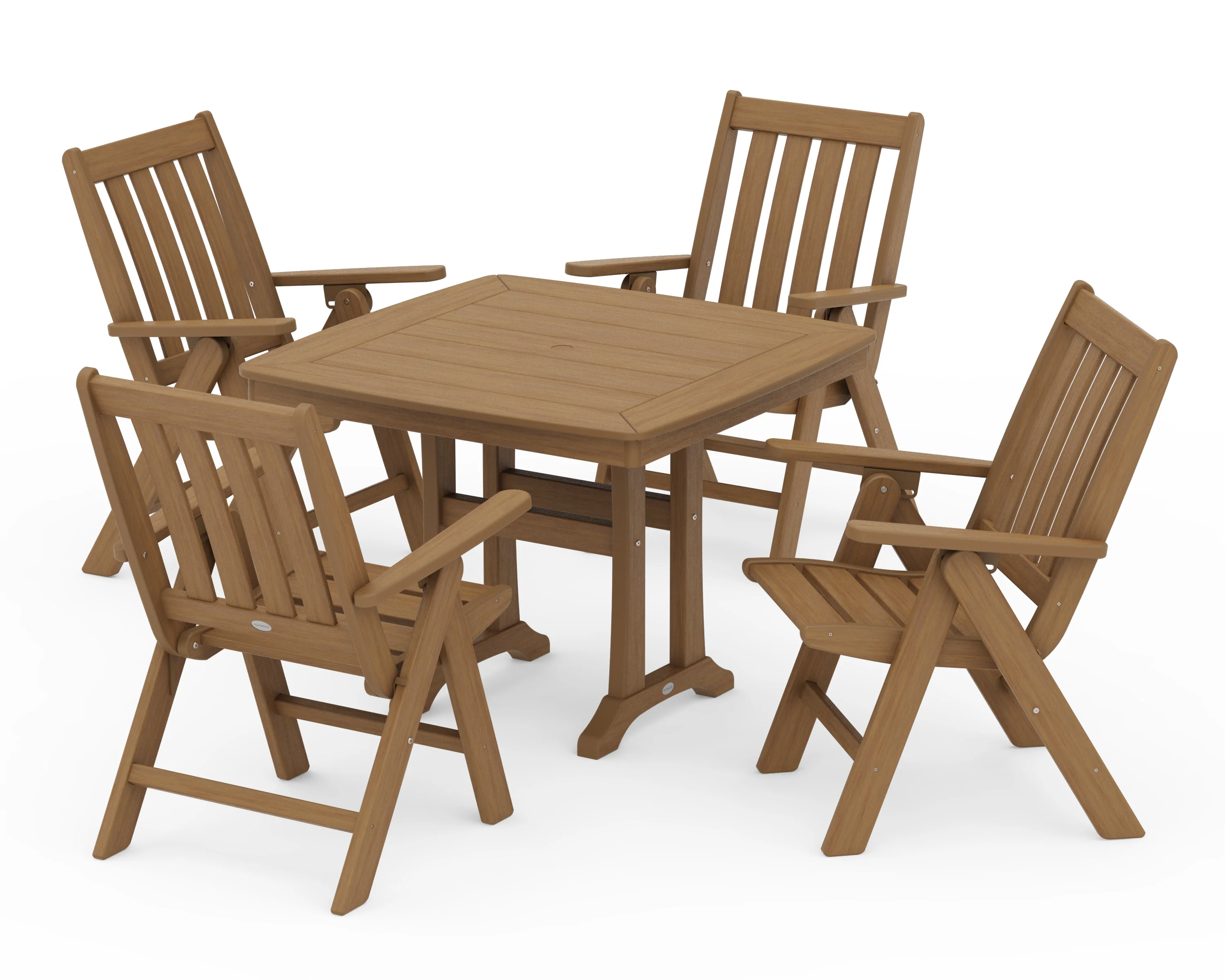Vineyard Folding 5-Piece Dining Set with Trestle Legs - Image 13