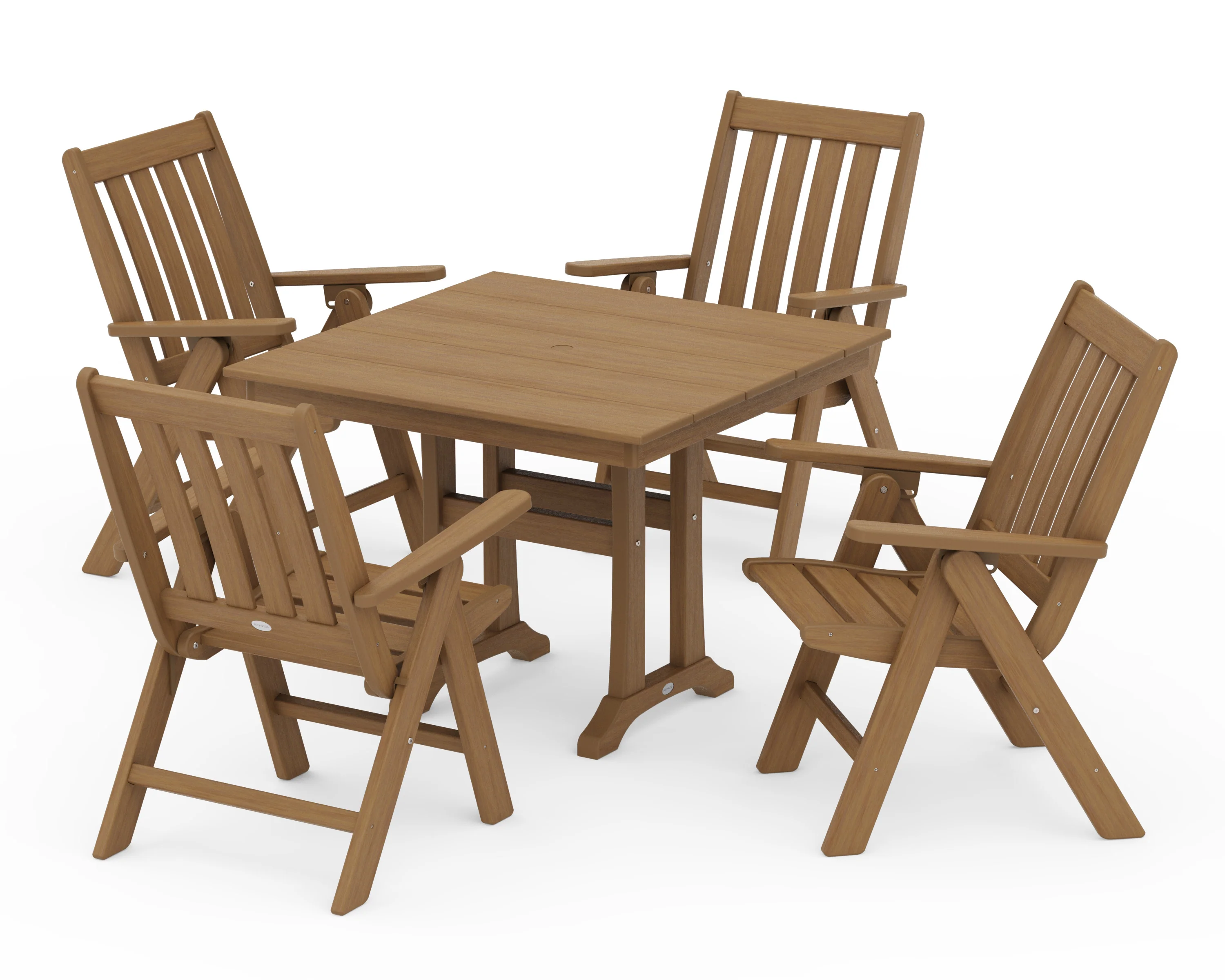 Vineyard Folding 5-Piece Farmhouse Dining Set With Trestle Legs - Image 13