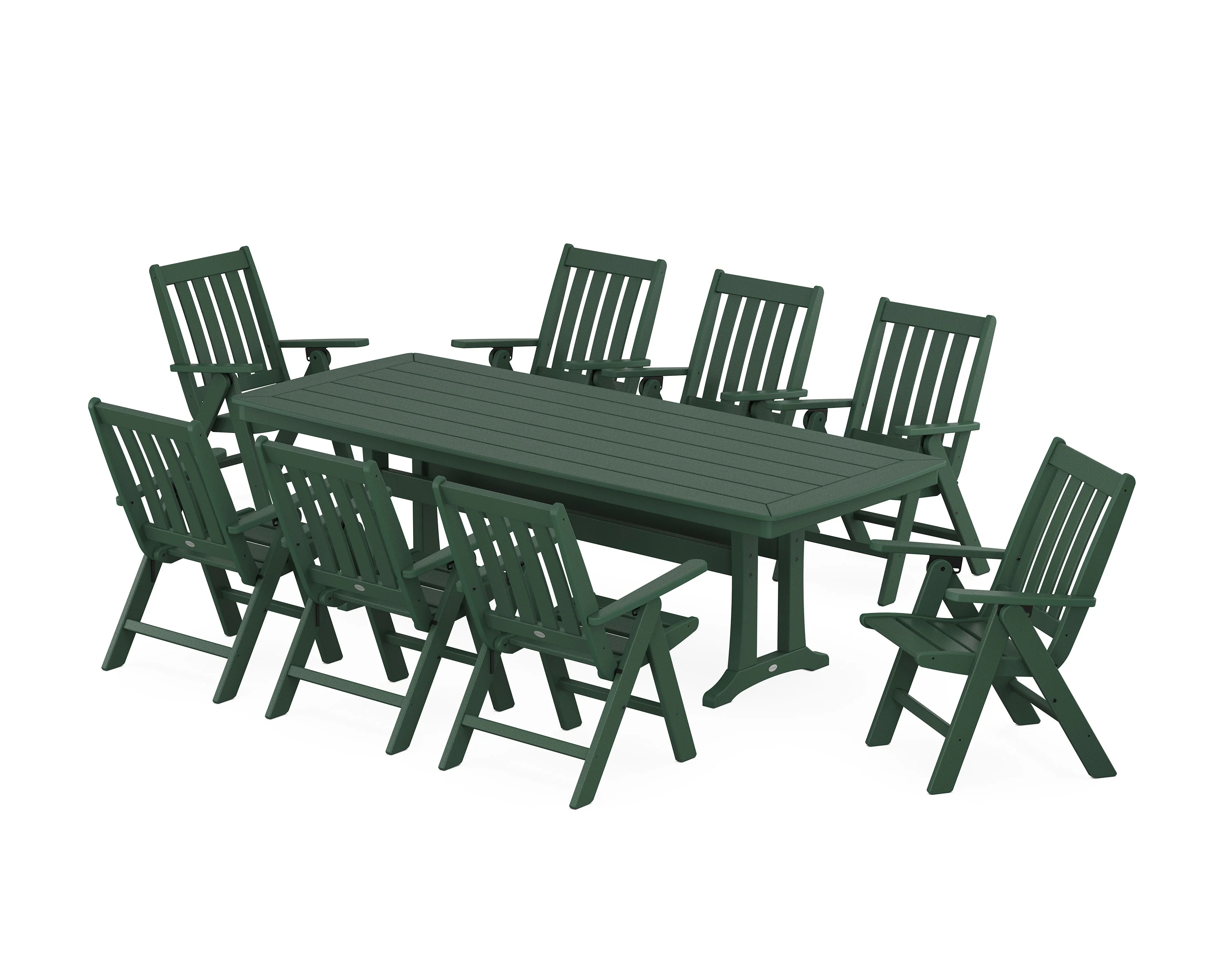 Vineyard Folding 9-Piece Dining Set with Trestle Legs - Image 11