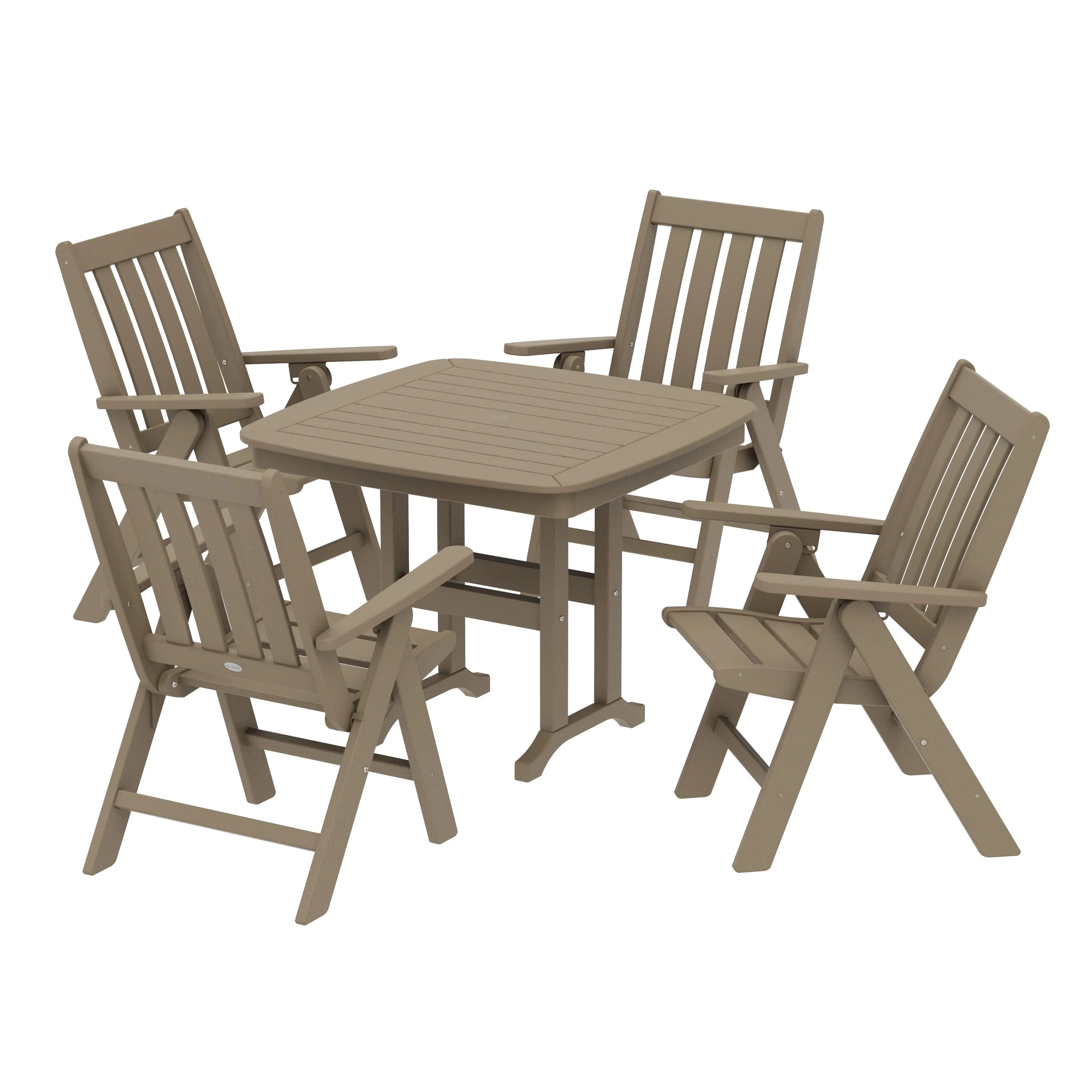 Vineyard Folding Chair 5-Piece Dining Set - Image 10