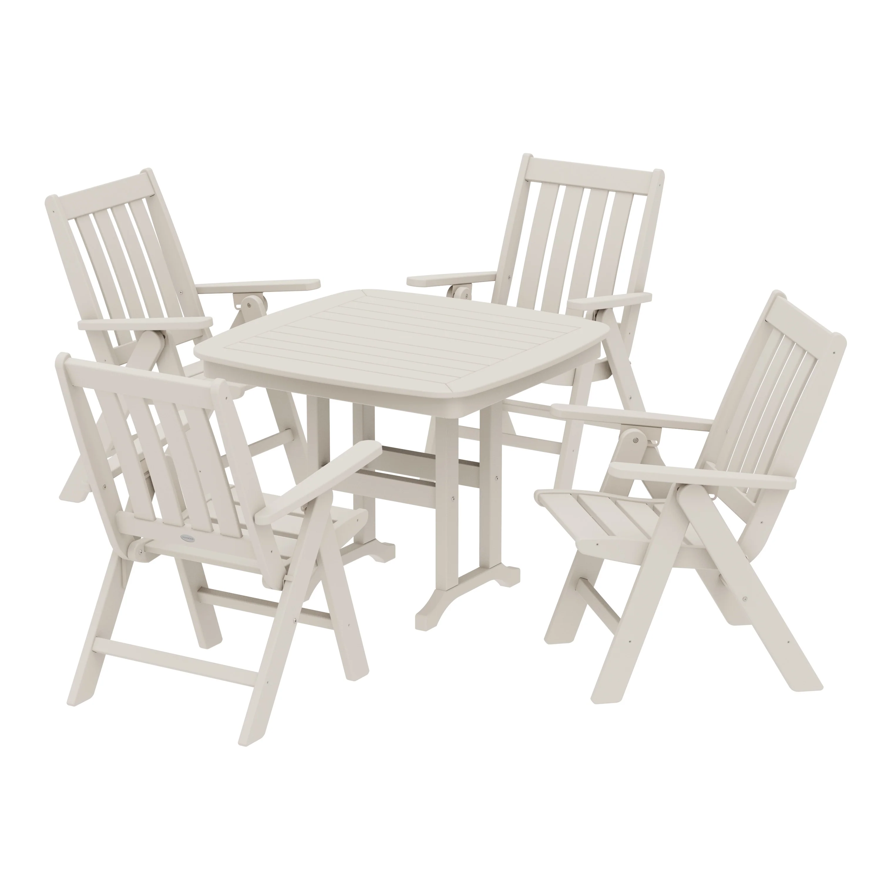 Vineyard Folding Chair 5-Piece Dining Set - Image 6