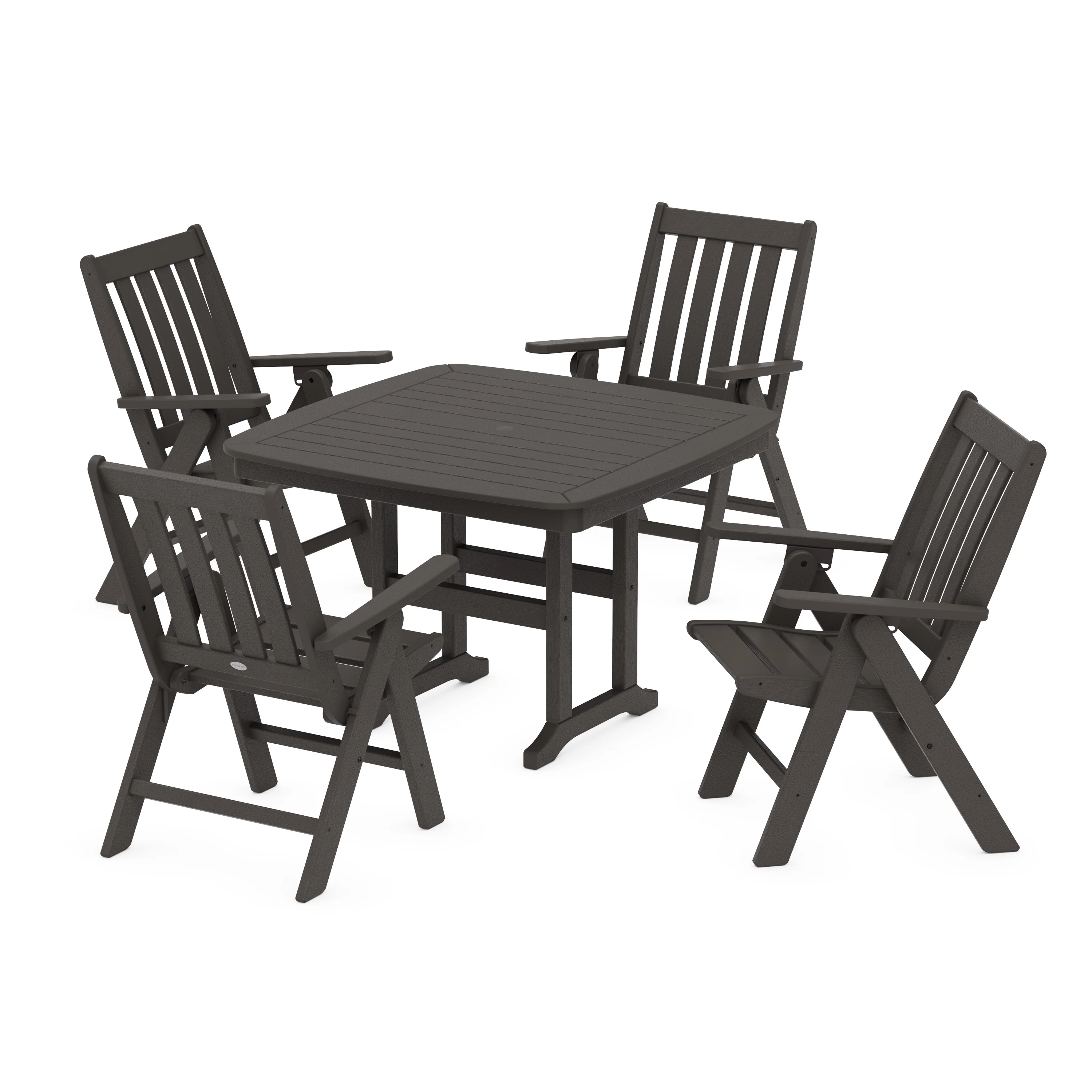 Vineyard Folding Chair 5-Piece Dining Set - Image 11