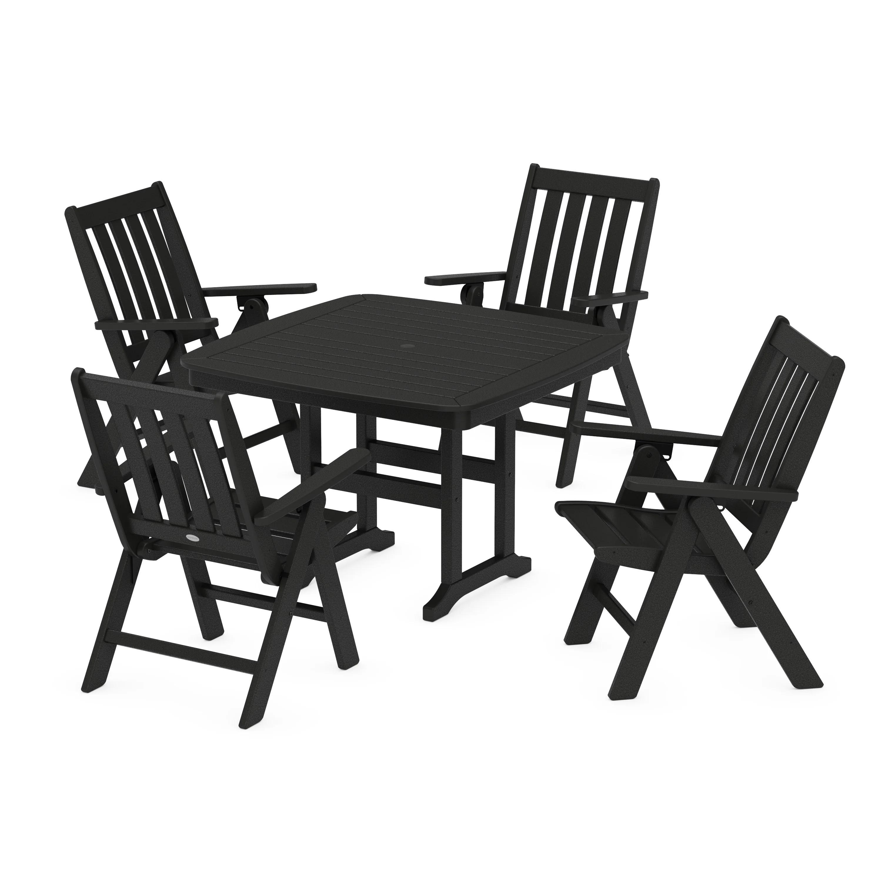 Vineyard Folding Chair 5-Piece Dining Set - Image 4