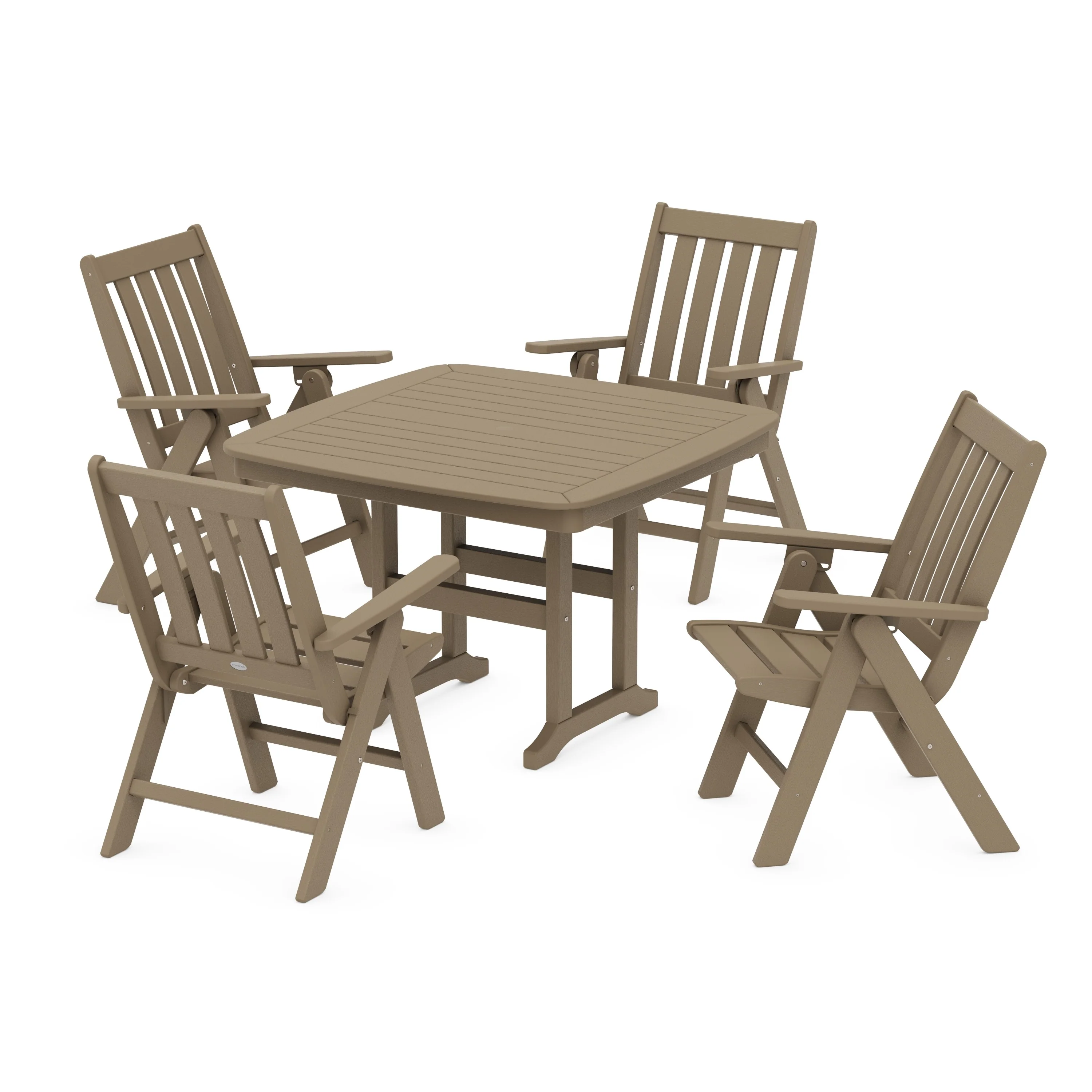 Vineyard Folding Chair 5-Piece Dining Set - Image 5