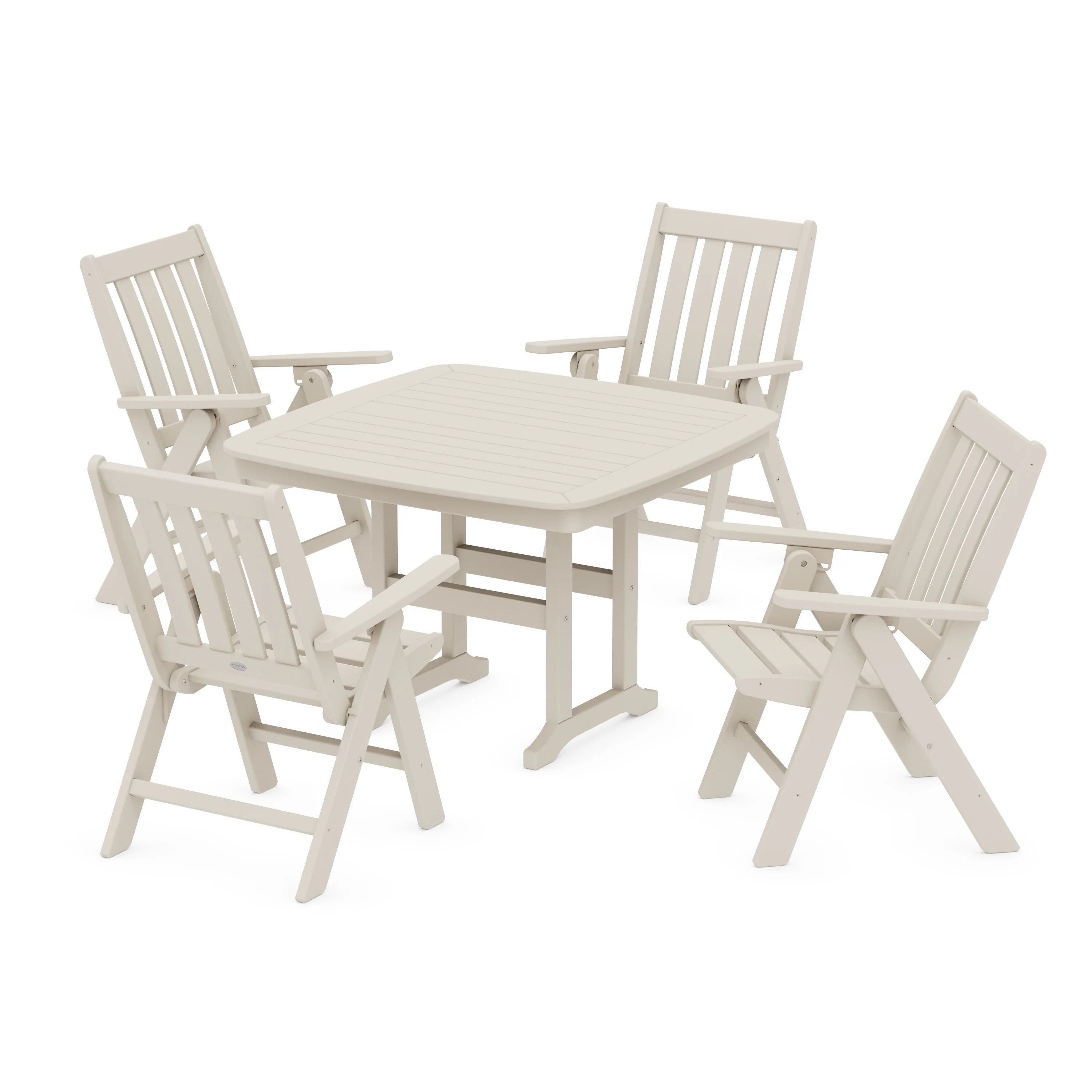 Vineyard Folding Chair 5-Piece Dining Set - Image 9