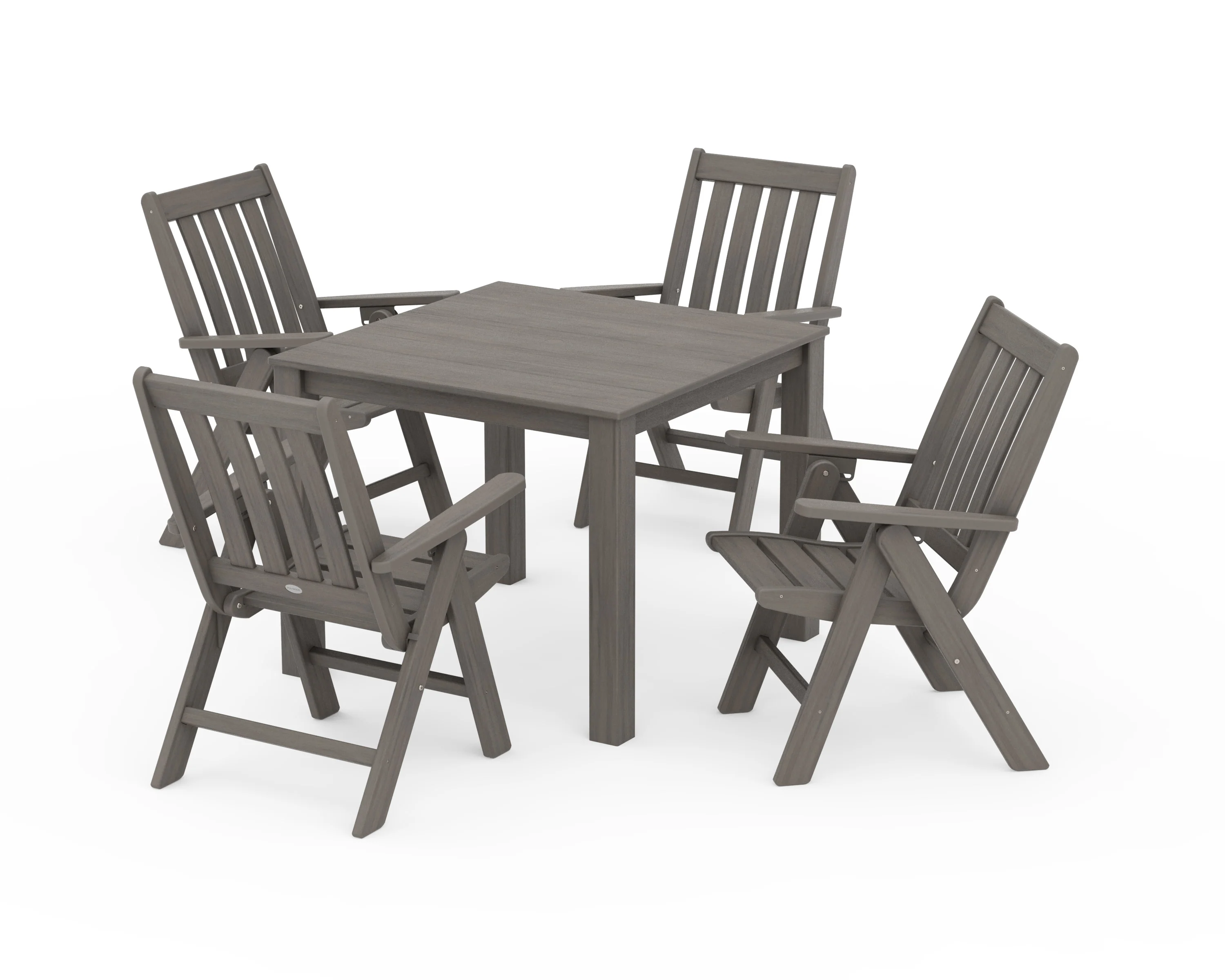 Vineyard Folding Chair 5-Piece Parsons Dining Set - Image 11