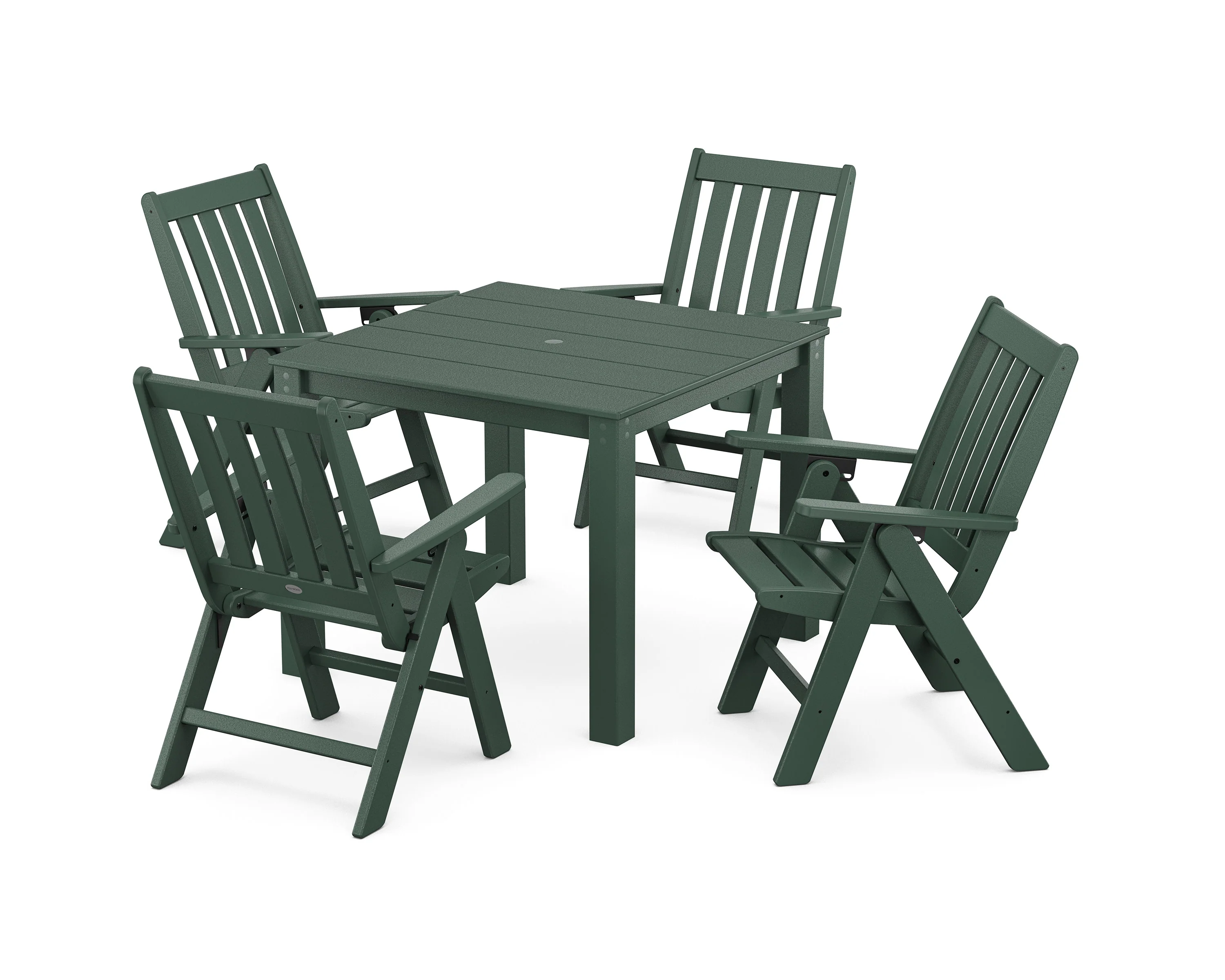 Vineyard Folding Chair 5-Piece Parsons Dining Set - Image 5