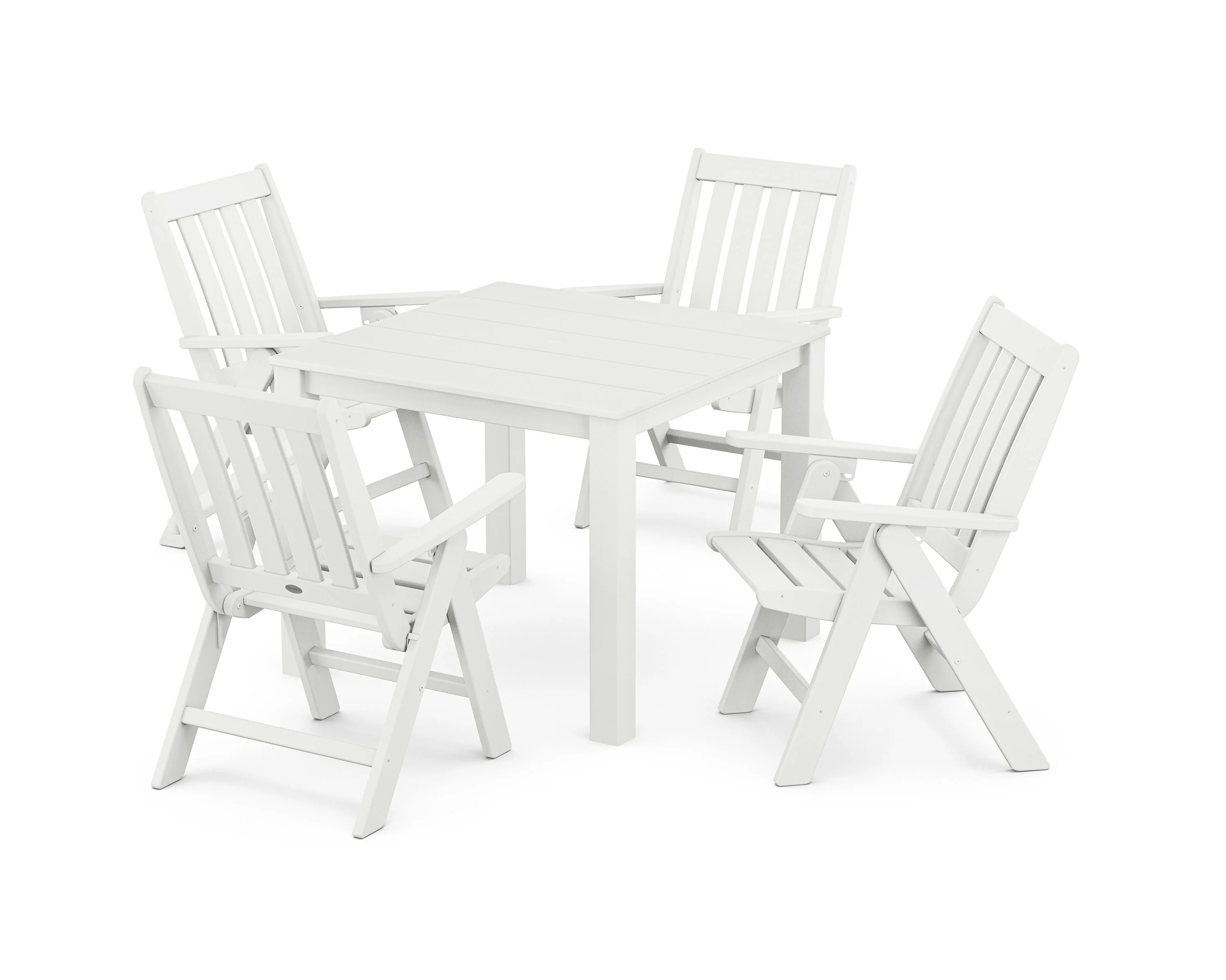 Vineyard Folding Chair 5-Piece Parsons Dining Set - Image 6