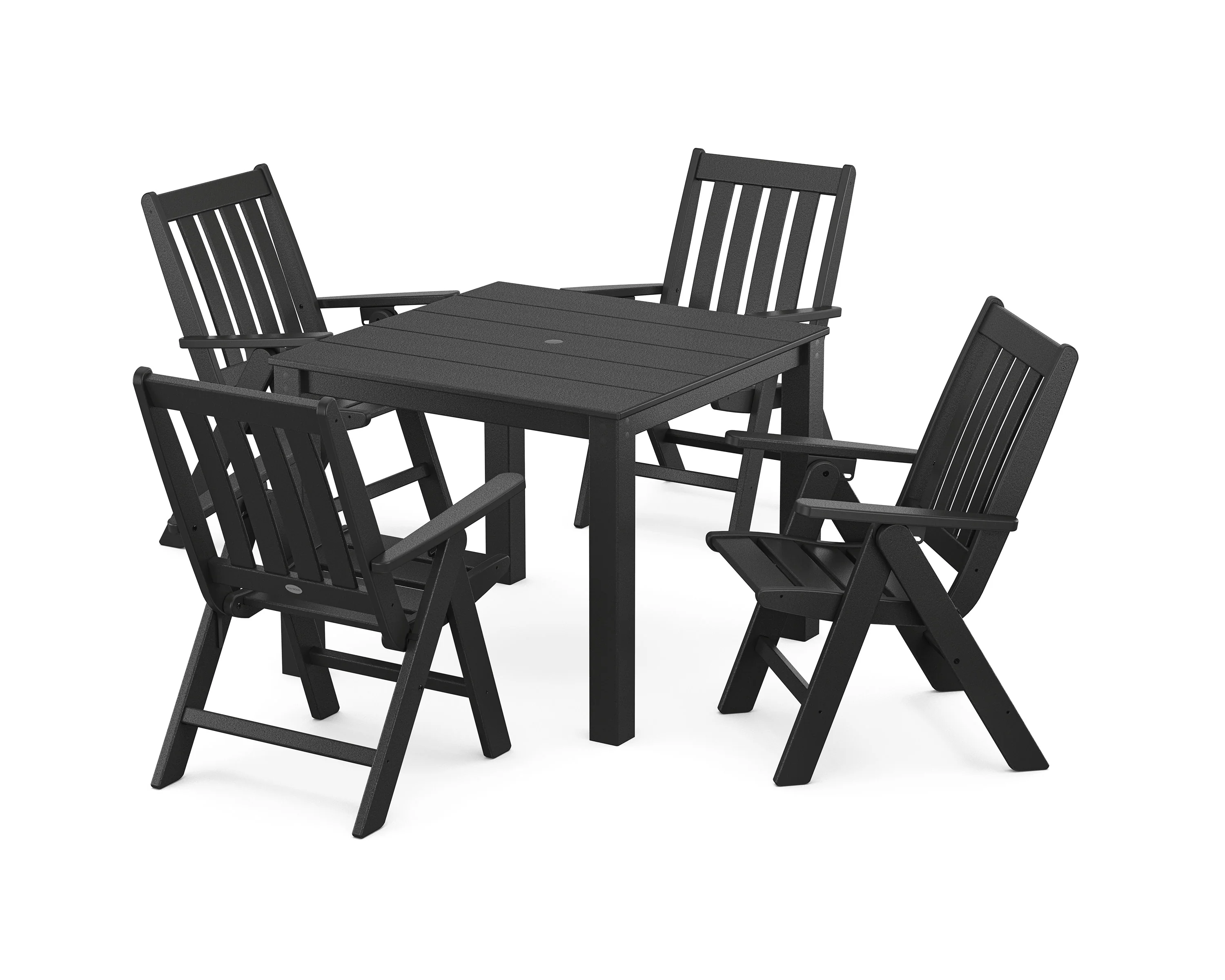 Vineyard Folding Chair 5-Piece Parsons Dining Set - Image 7