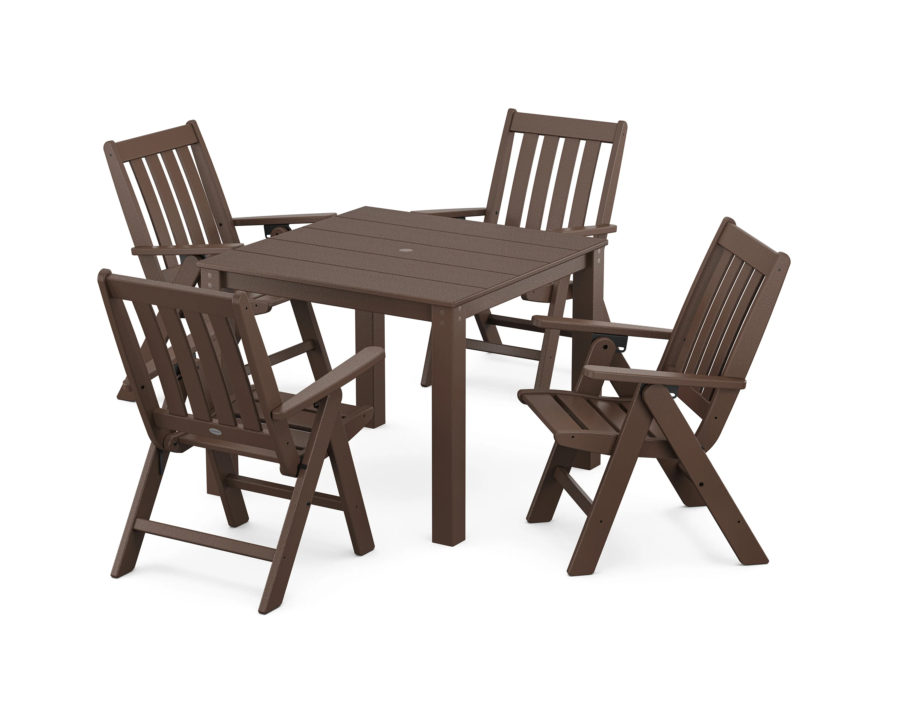 Vineyard Folding Chair 5-Piece Parsons Dining Set - Image 8