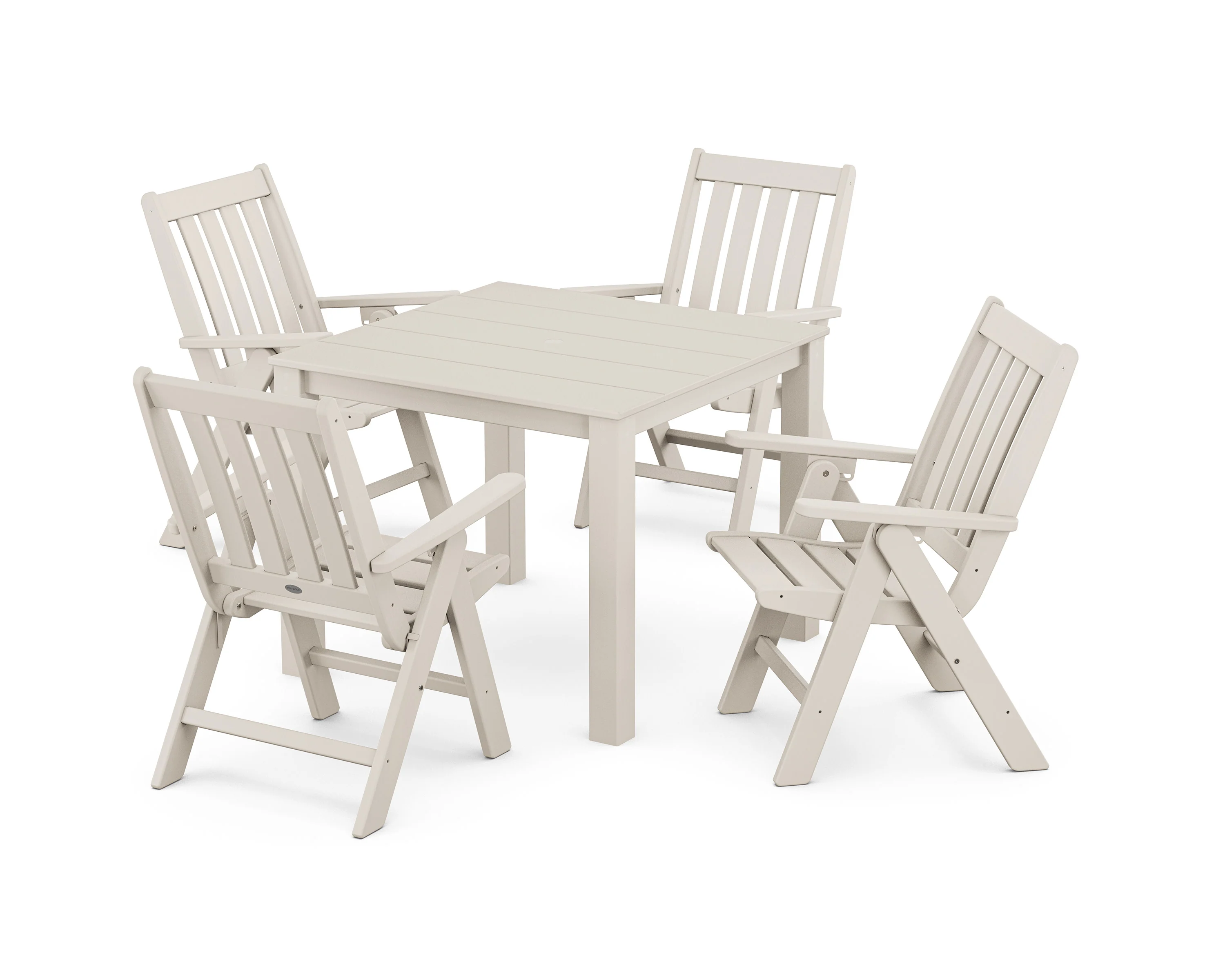 Vineyard Folding Chair 5-Piece Parsons Dining Set - Image 9