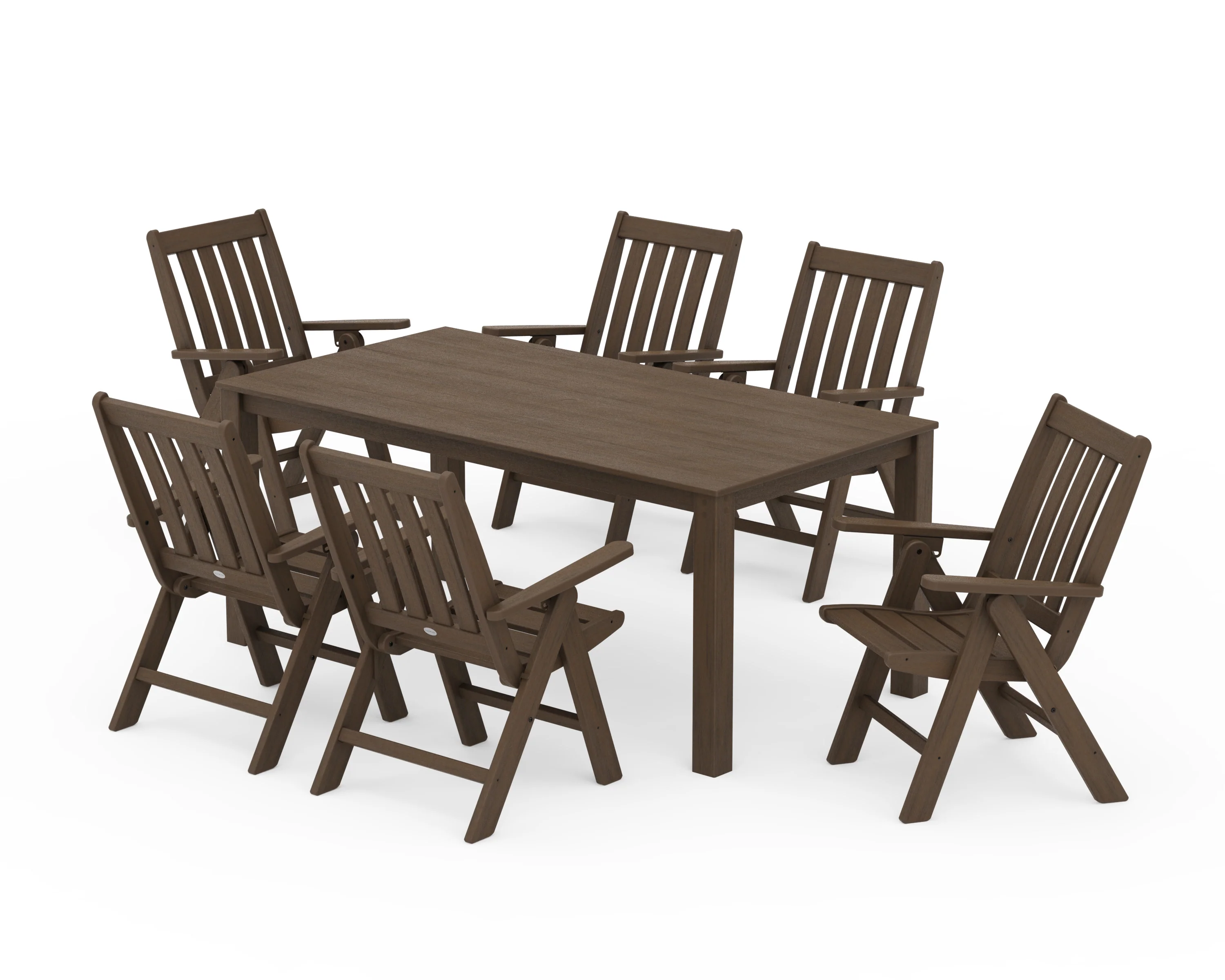 Vineyard Folding Chair 7-Piece Parsons Dining Set - Image 12