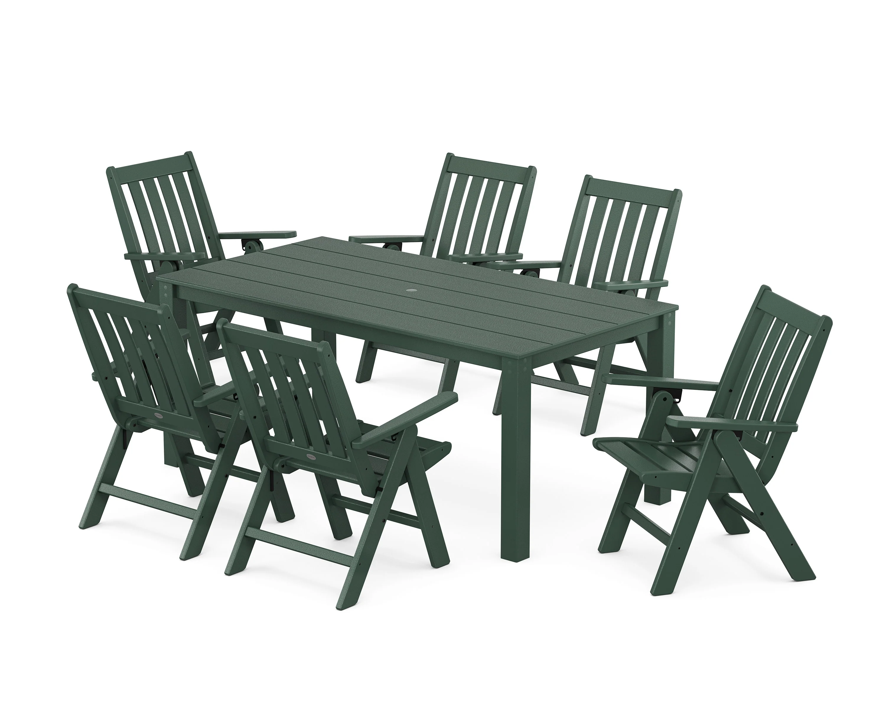 Vineyard Folding Chair 7-Piece Parsons Dining Set - Image 5