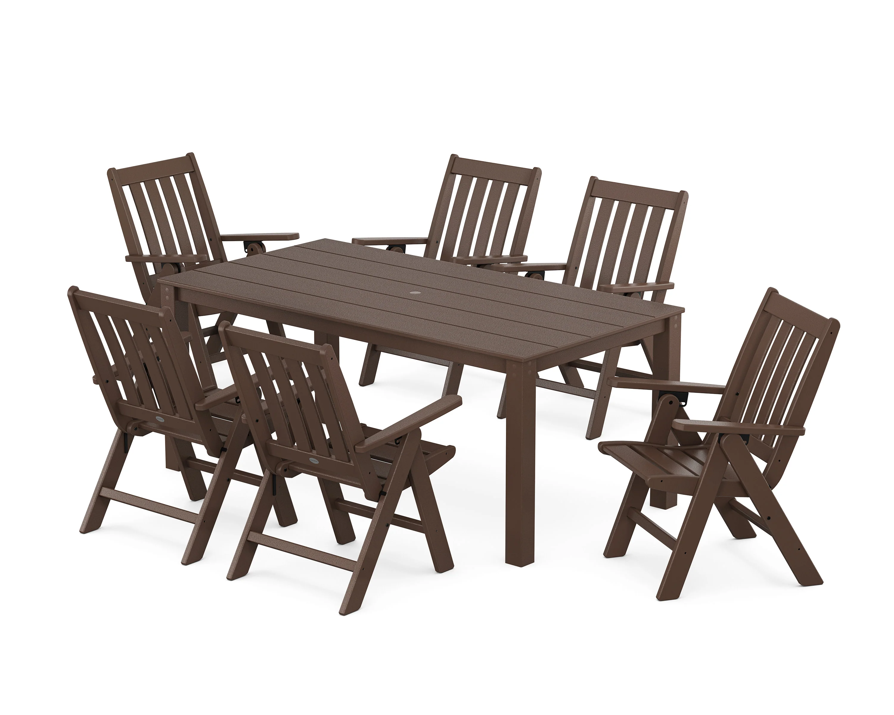 Vineyard Folding Chair 7-Piece Parsons Dining Set - Image 6