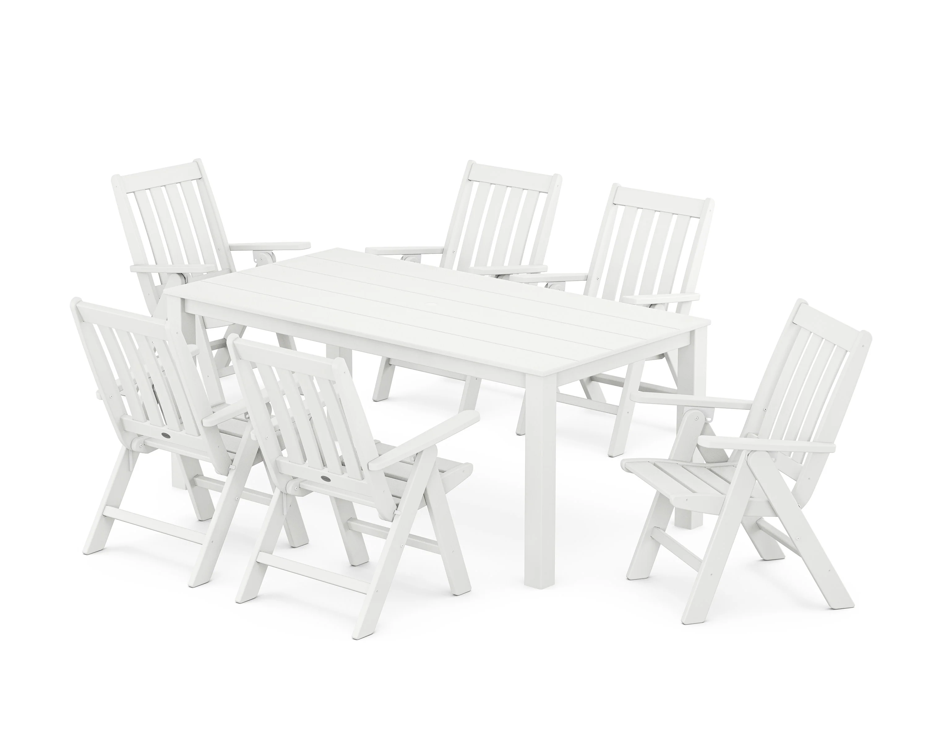 Vineyard Folding Chair 7-Piece Parsons Dining Set - Image 7