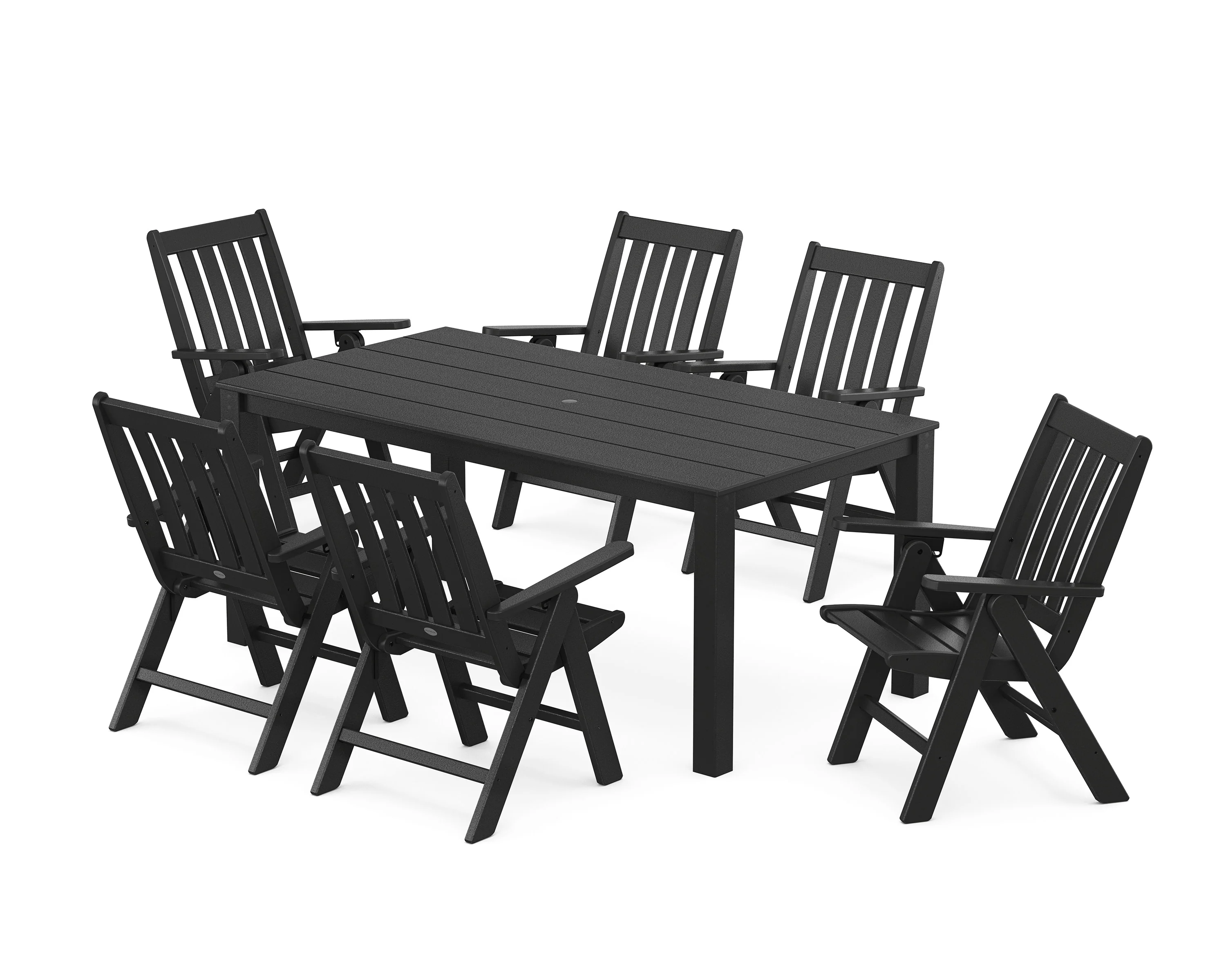 Vineyard Folding Chair 7-Piece Parsons Dining Set - Image 8