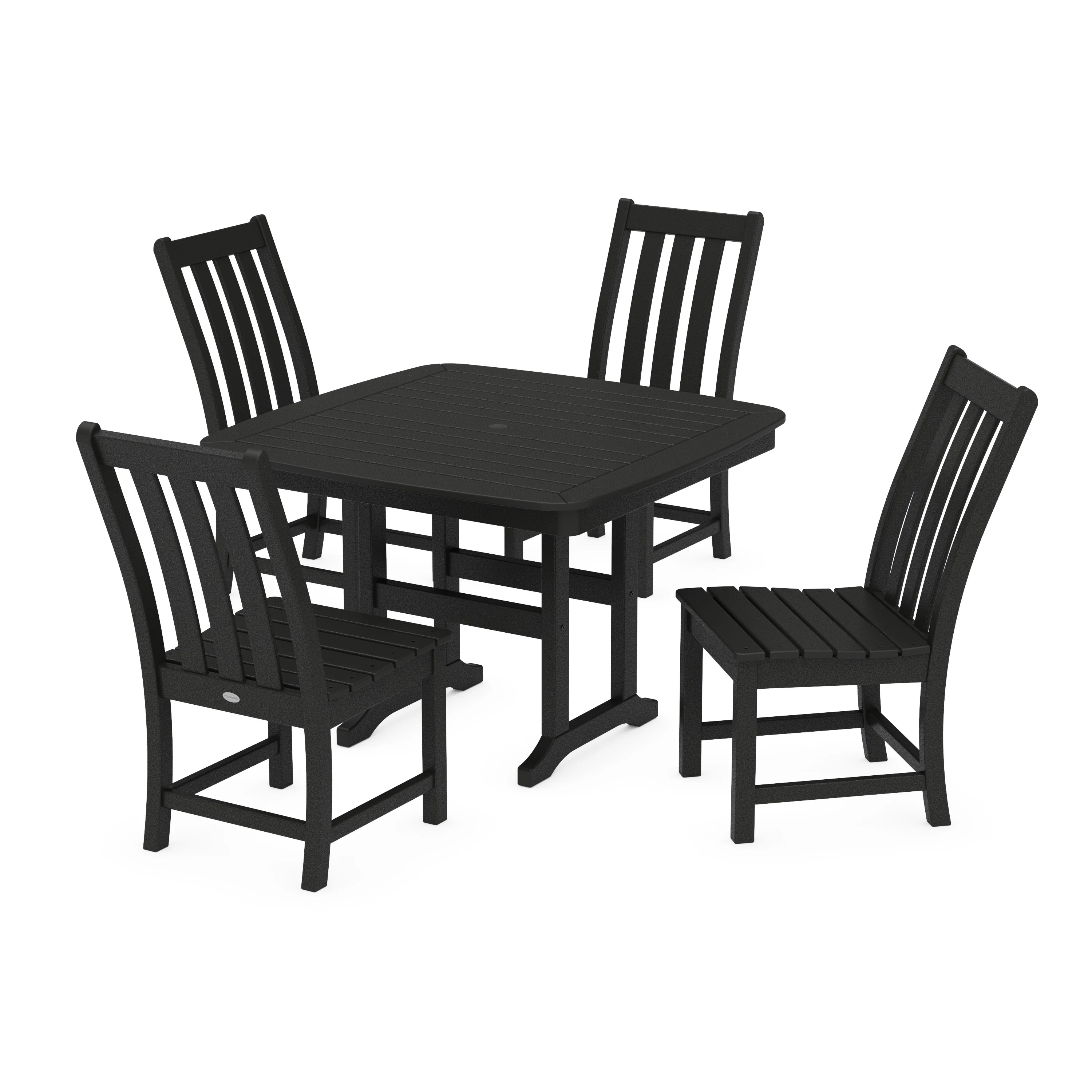 Vineyard Side Chair 5-Piece Dining Set with Trestle Legs - Image 10