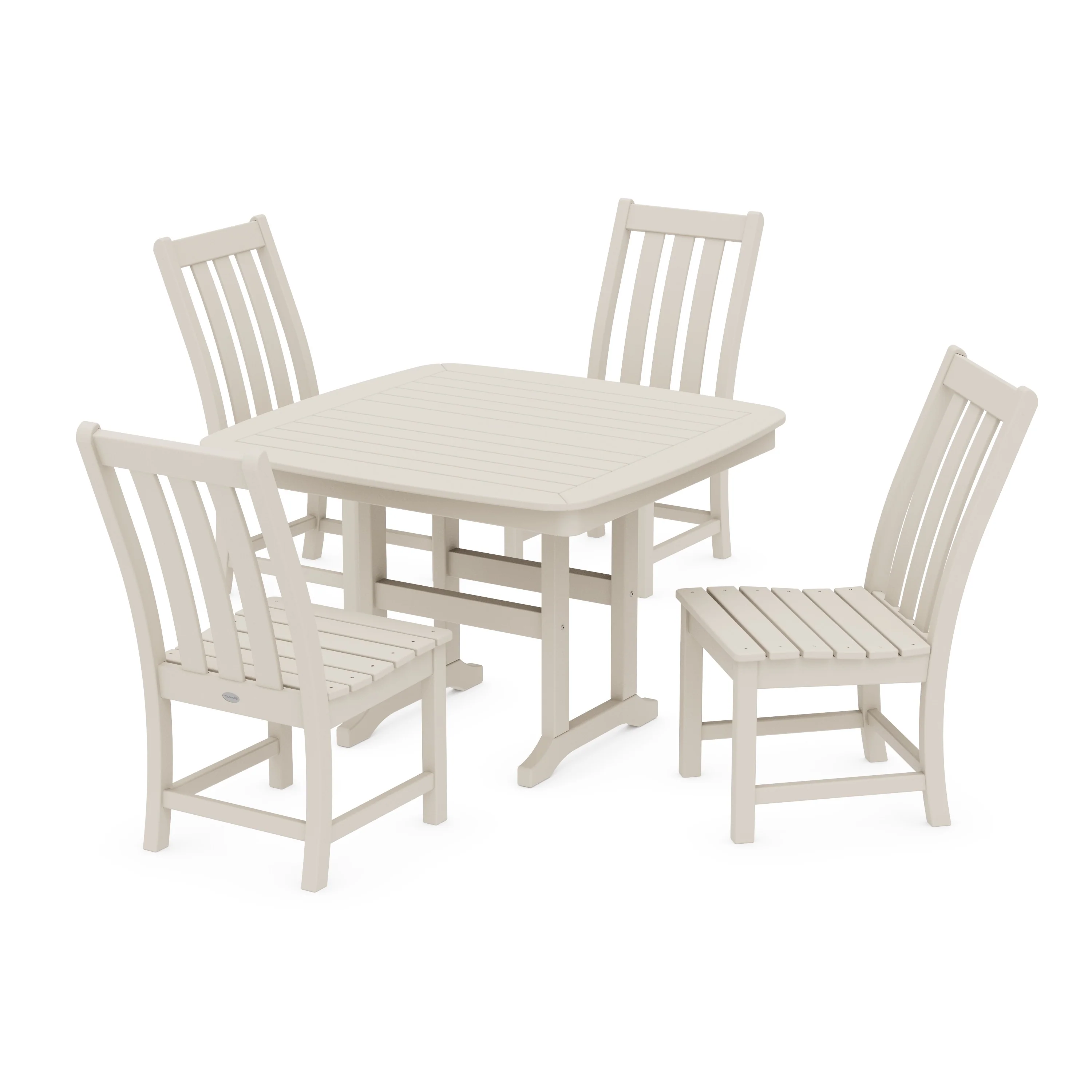 Vineyard Side Chair 5-Piece Dining Set with Trestle Legs - Image 11